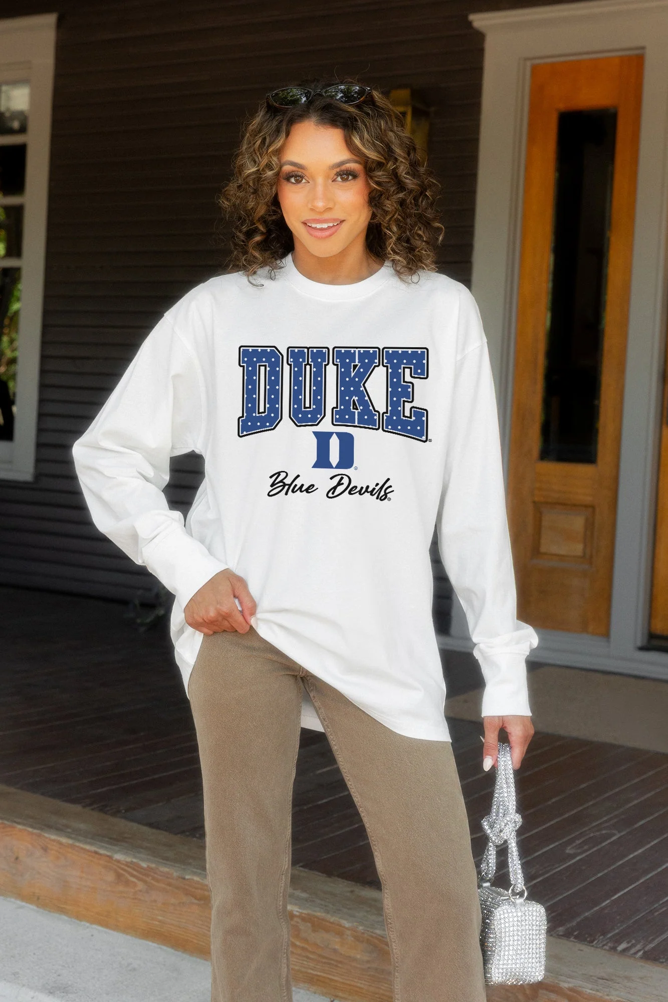 DUKE BLUE DEVILS SWEET SPOT ESSENTIAL RELAXED FIT LONG SLEEVE TEE