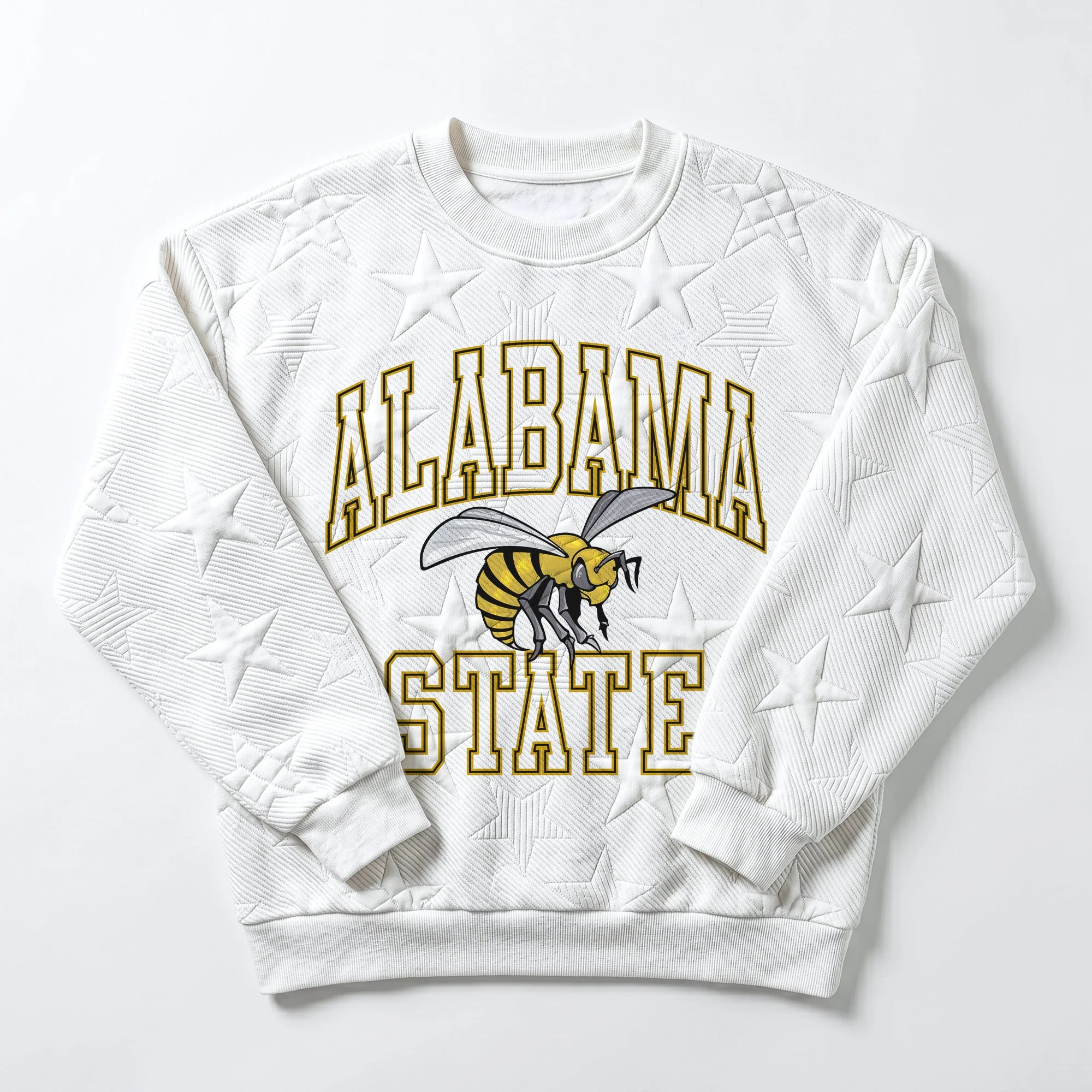 ALABAMA STATE HORNETS BIG PLAY ENERGY EMBOSSED STAR CREWNECK 10 ALABAMA STATE HORNETS BIG PLAY ENERGY EMBOSSED STAR CREWNECK