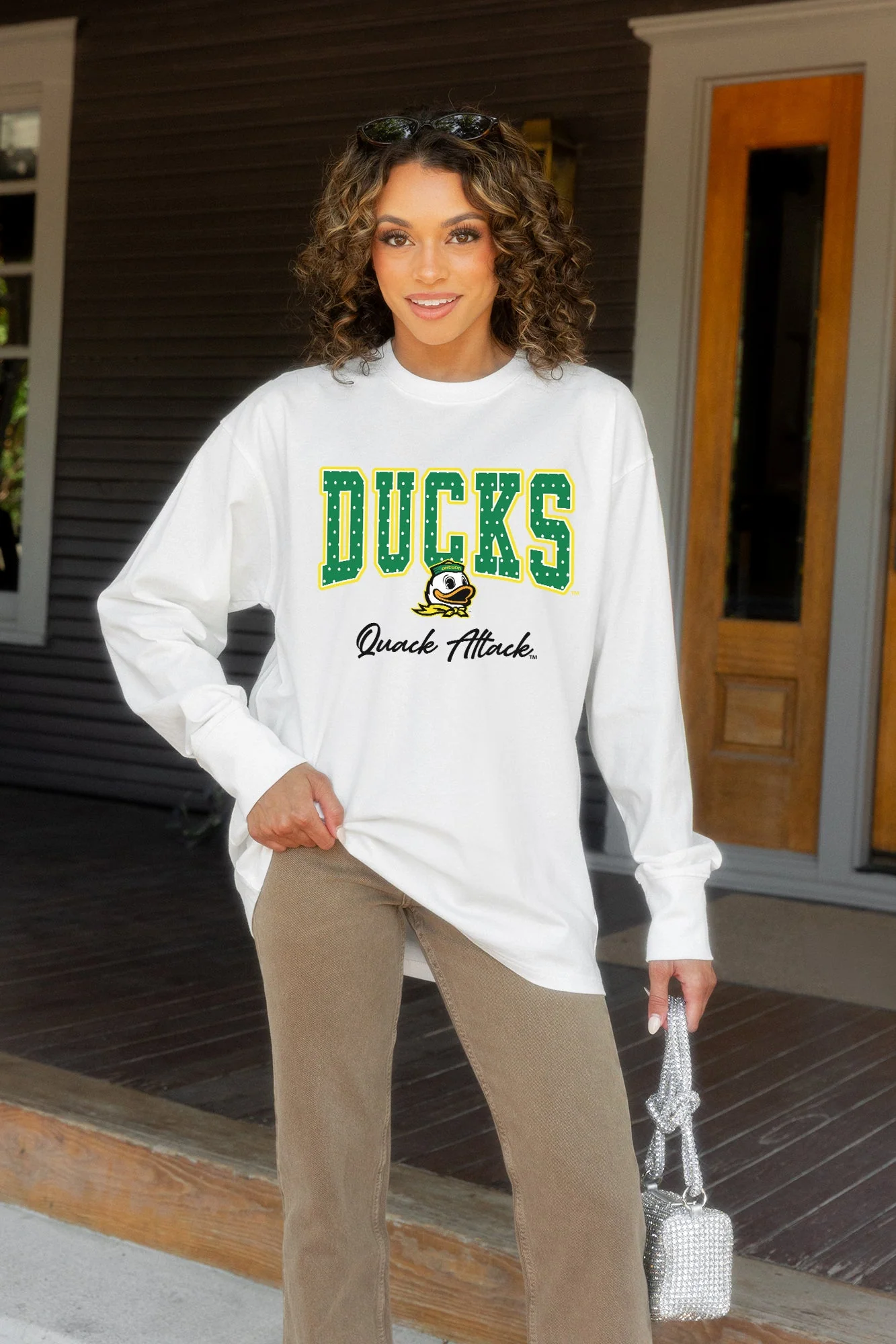OREGON DUCKS SWEET SPOT ESSENTIAL RELAXED FIT LONG SLEEVE TEE
