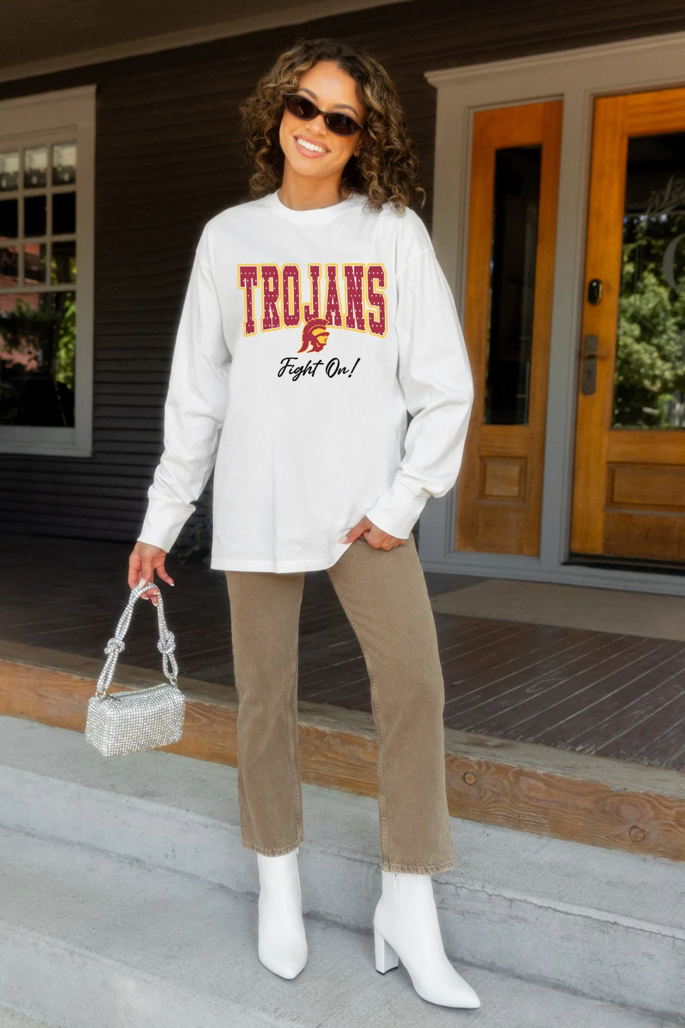 USC TROJANS SWEET SPOT ESSENTIAL RELAXED FIT LONG SLEEVE TEE