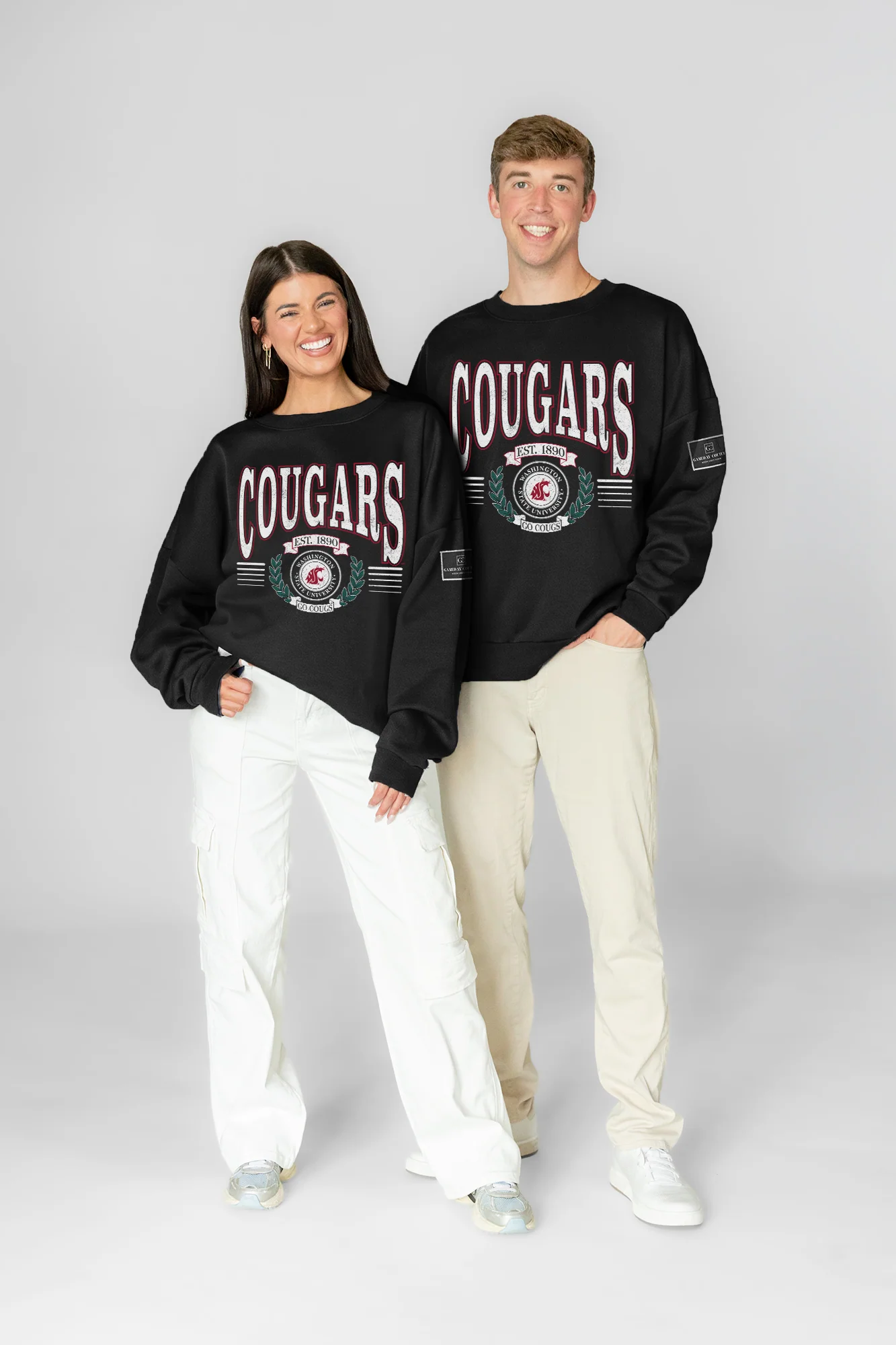 WASHINGTON STATE COUGARS HONOR BOUND BLACK LABEL PREMIUM FLEECE CREWNECK 2 WASHINGTON STATE COUGARS HONOR BOUND BLACK LABEL PREMIUM FLEECE CREWNECK