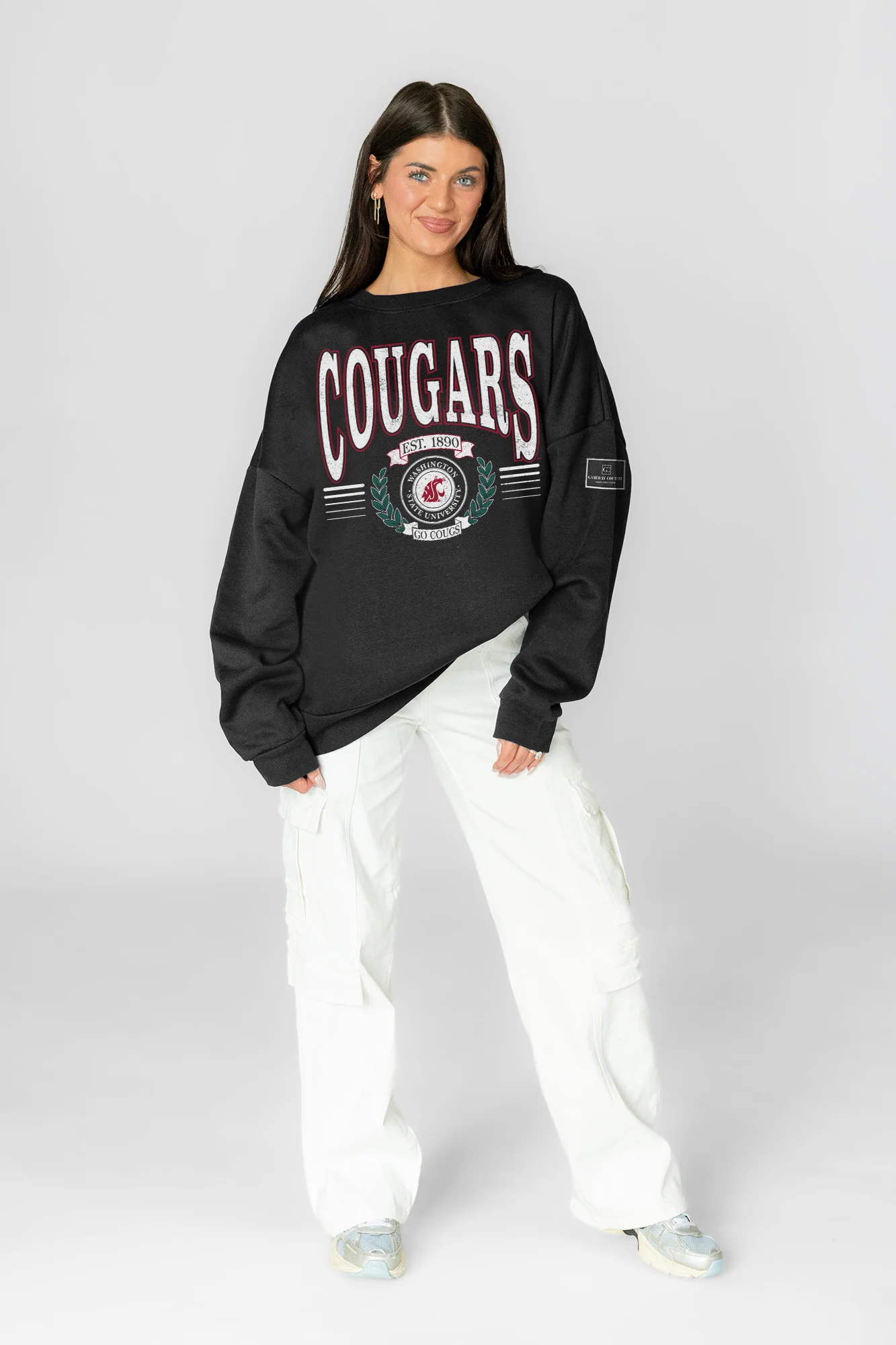 WASHINGTON STATE COUGARS HONOR BOUND BLACK LABEL PREMIUM FLEECE CREWNECK 3 WASHINGTON STATE COUGARS HONOR BOUND BLACK LABEL PREMIUM FLEECE CREWNECK