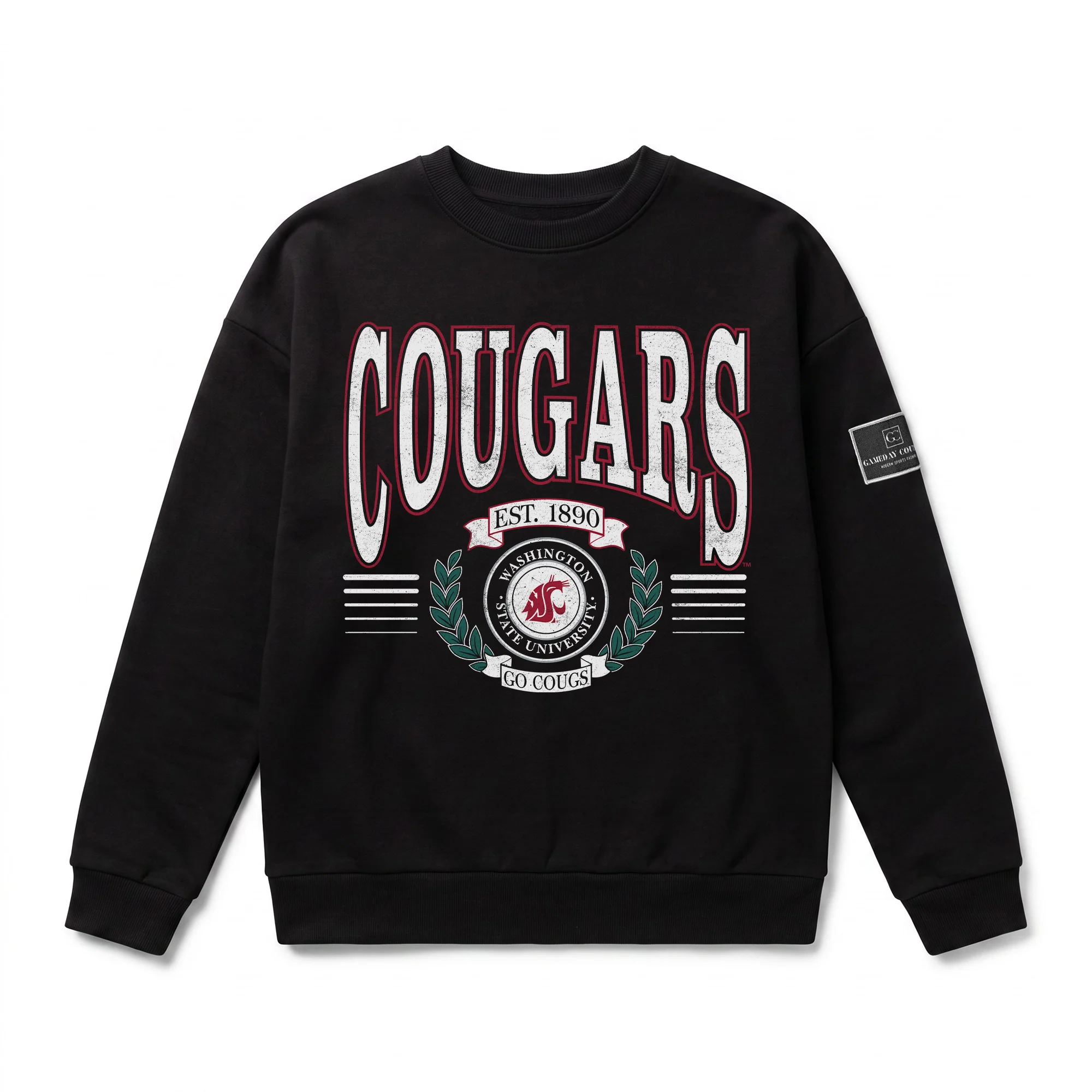 WASHINGTON STATE COUGARS HONOR BOUND BLACK LABEL PREMIUM FLEECE CREWNECK 6 WASHINGTON STATE COUGARS HONOR BOUND BLACK LABEL PREMIUM FLEECE CREWNECK