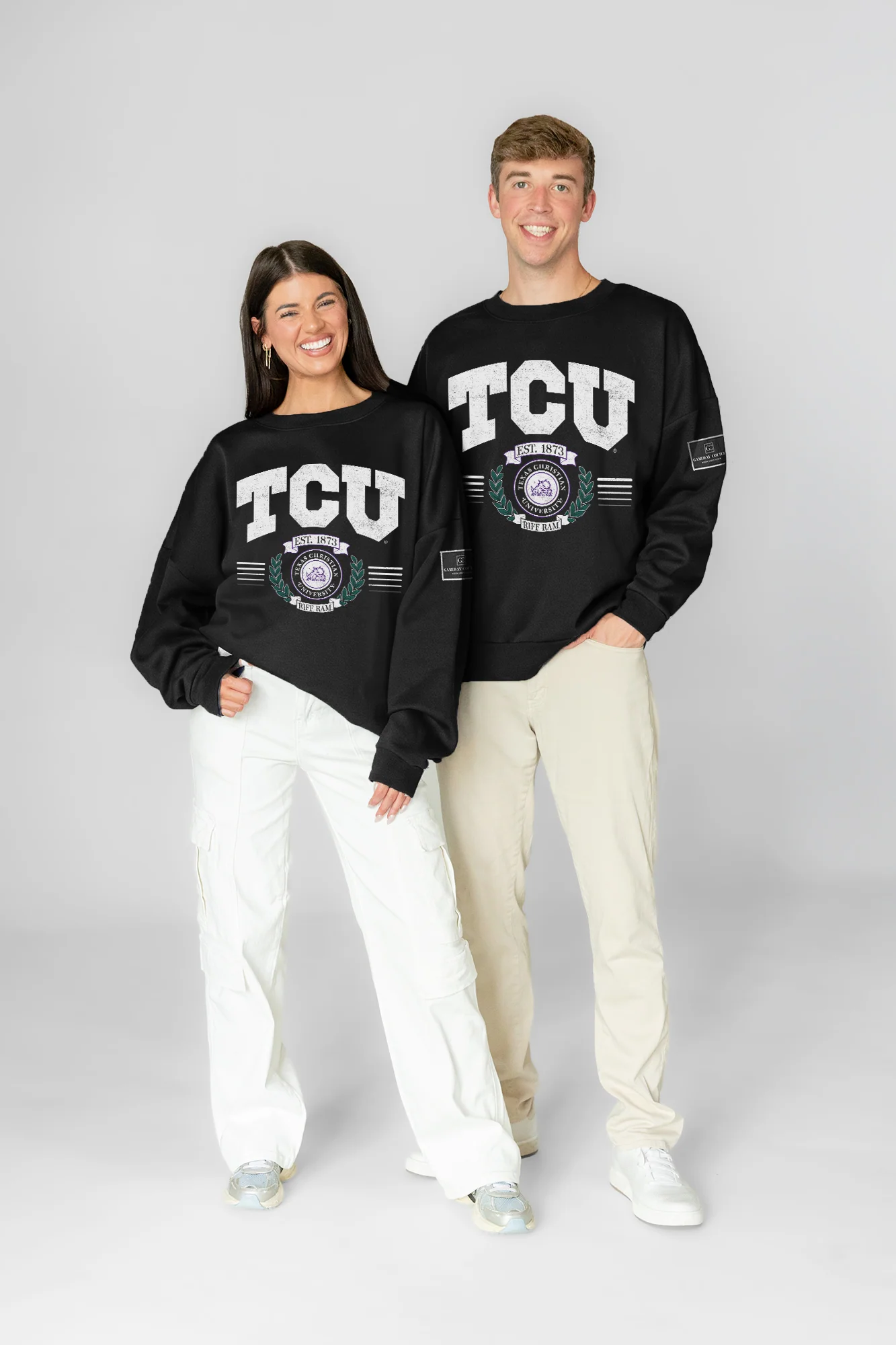 TCU HORNED FROGS HONOR BOUND BLACK LABEL PREMIUM FLEECE CREWNECK