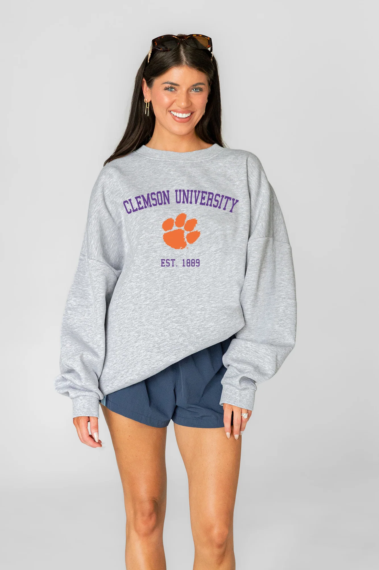 CLEMSON TIGERS CAMPUS ENERGY PREMIUM FLEECE UNISEX CREWNECK PULLOVER