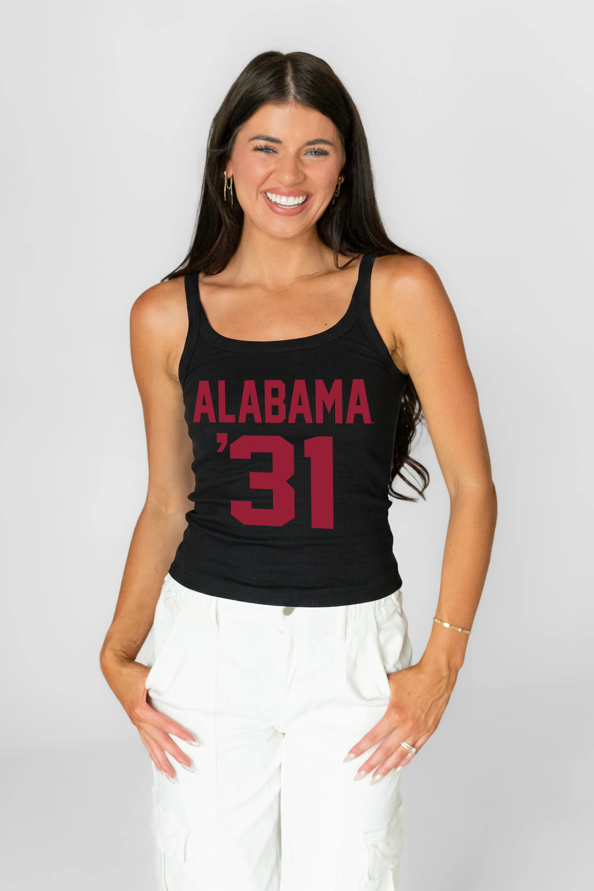 ALABAMA CRIMSON TIDE ICON ENERGY RIBBED SCOOP NECK TANK