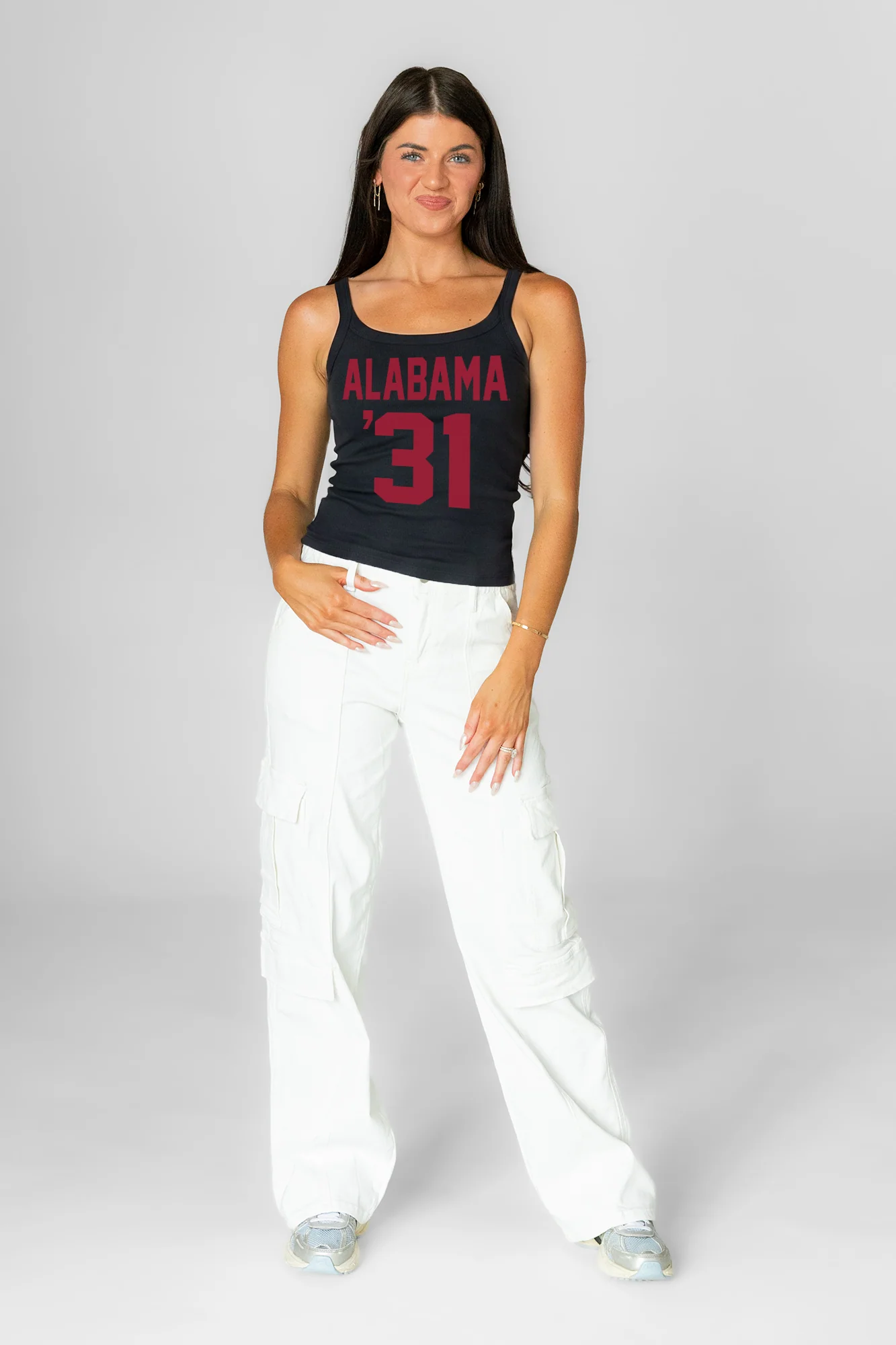 ALABAMA CRIMSON TIDE ICON ENERGY RIBBED SCOOP NECK TANK