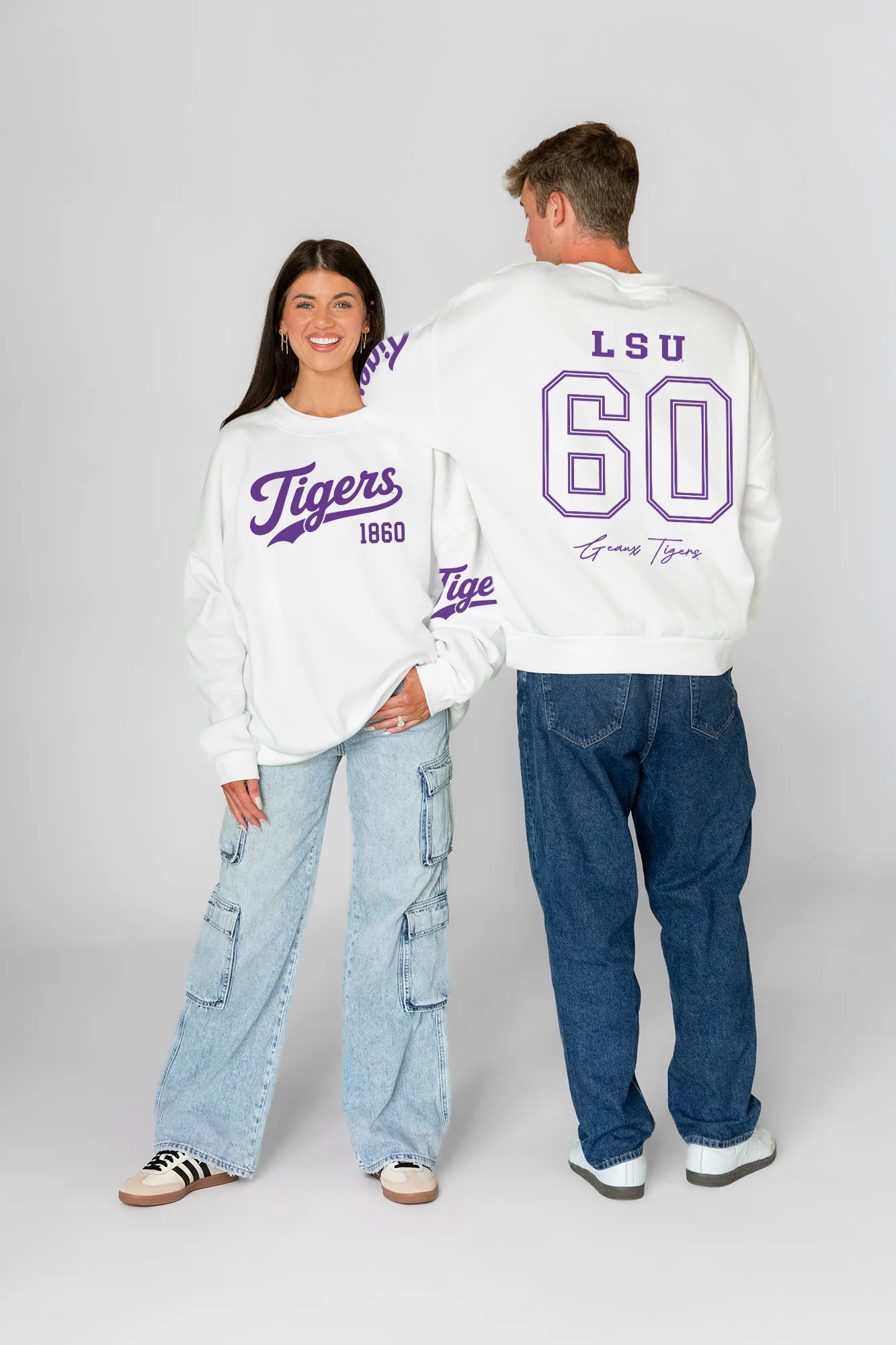 LSU TIGERS DAY ONE PREMIUM FLEECE UNISEX CREWNECK PULLOVER 1 LSU TIGERS DAY ONE PREMIUM FLEECE UNISEX CREWNECK PULLOVER