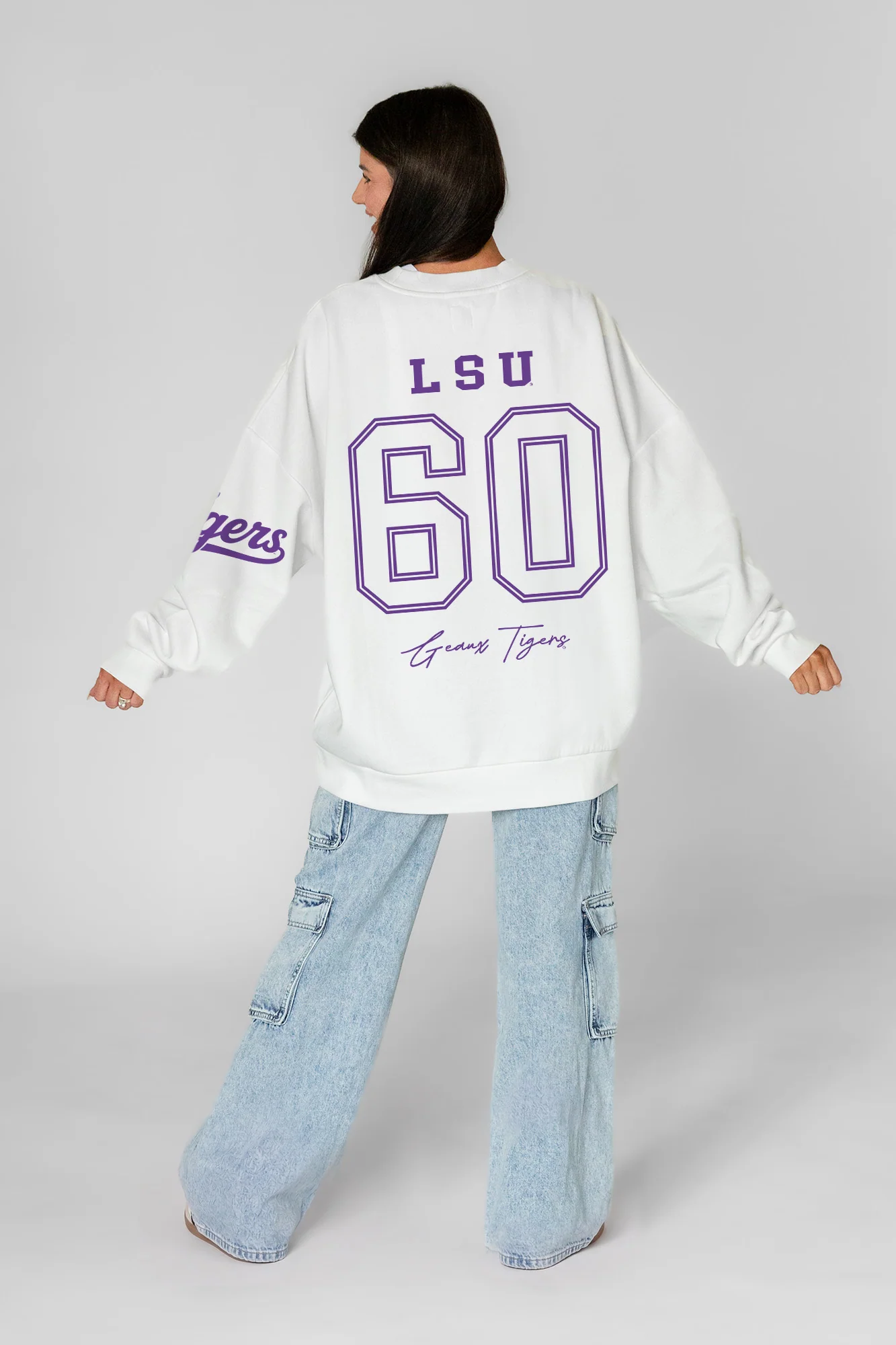 LSU TIGERS DAY ONE PREMIUM FLEECE UNISEX CREWNECK PULLOVER 5 LSU TIGERS DAY ONE PREMIUM FLEECE UNISEX CREWNECK PULLOVER