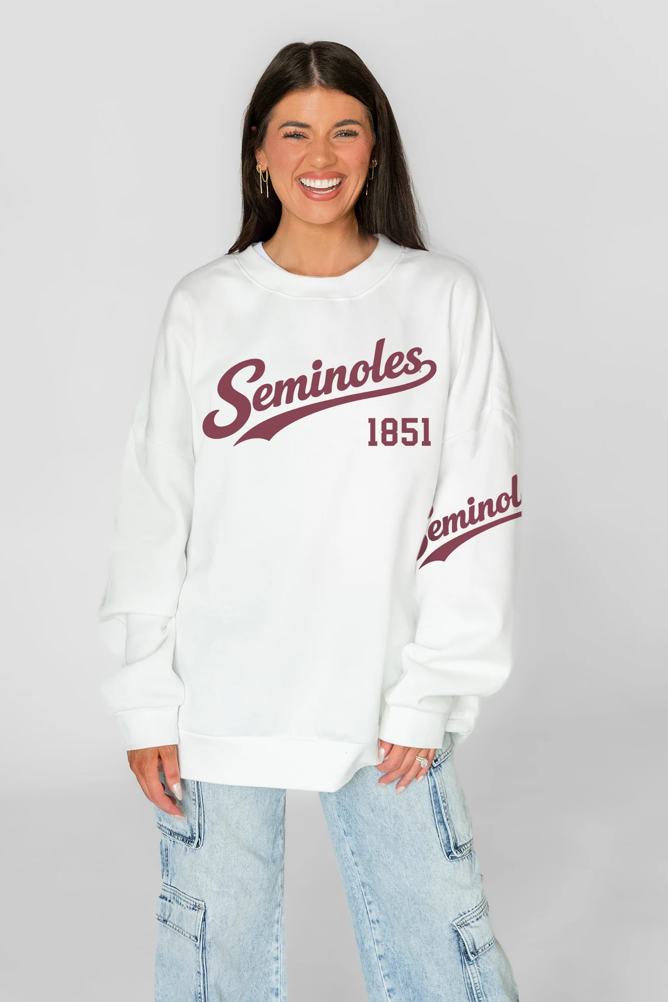 FLORIDA STATE SEMINOLES DAY ONE PREMIUM FLEECE UNISEX CREWNECK PULLOVER