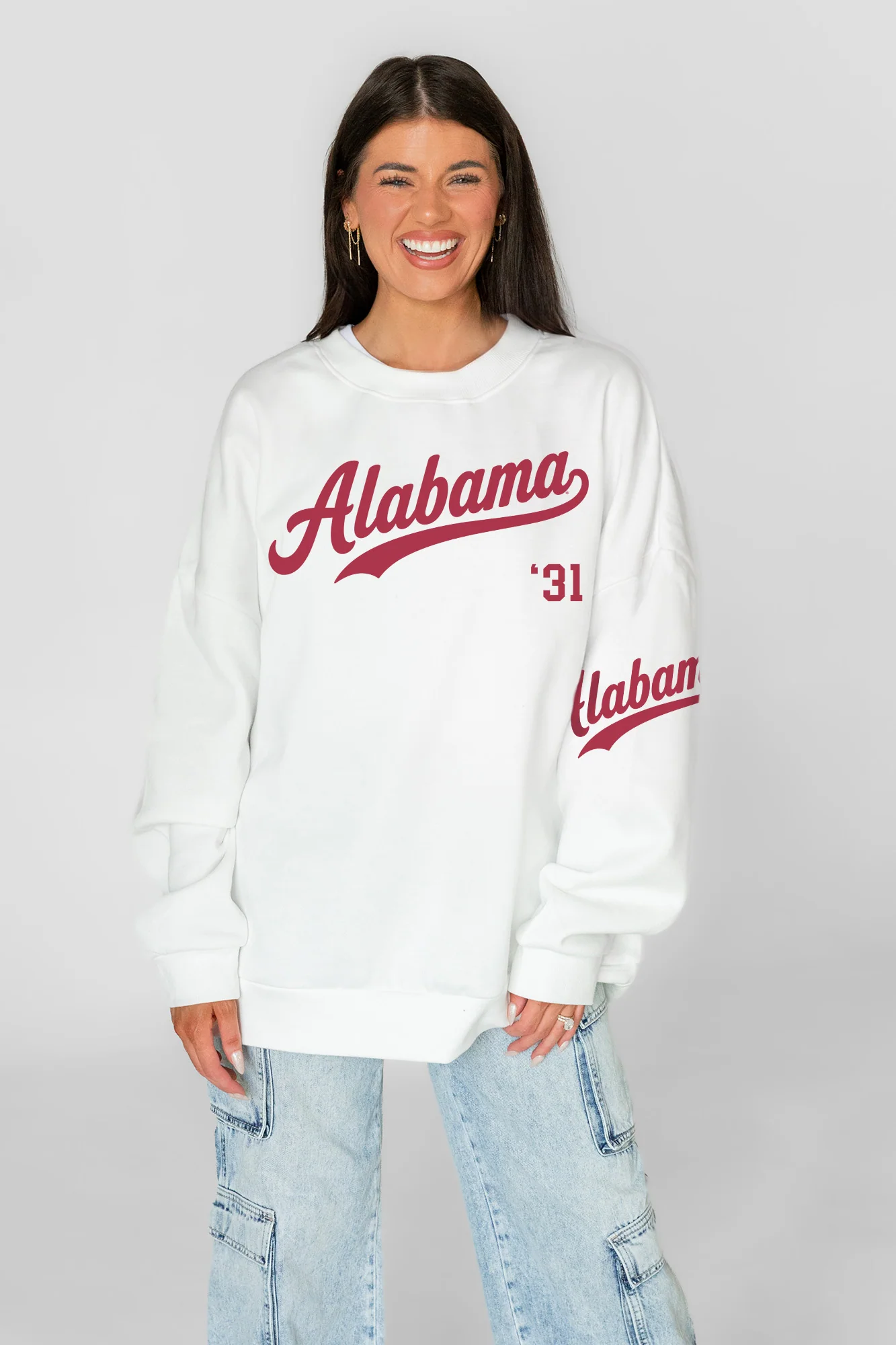 ALABAMA CRIMSON TIDE DAY ONE PREMIUM FLEECE UNISEX CREWNECK PULLOVER