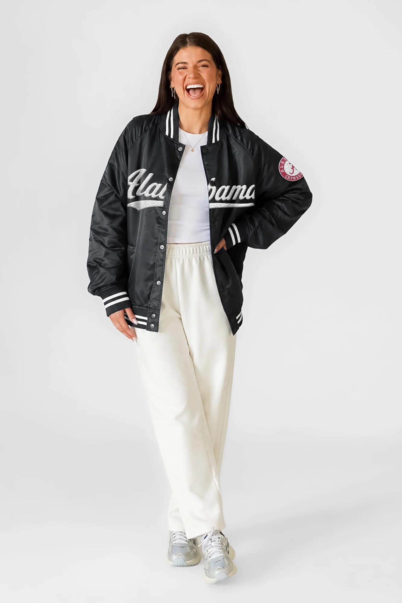 ALABAMA CRIMSON TIDE VARSITY MUSE OVERSIZED VARSITY UNISEX JACKET 2 ALABAMA CRIMSON TIDE VARSITY MUSE OVERSIZED VARSITY UNISEX JACKET