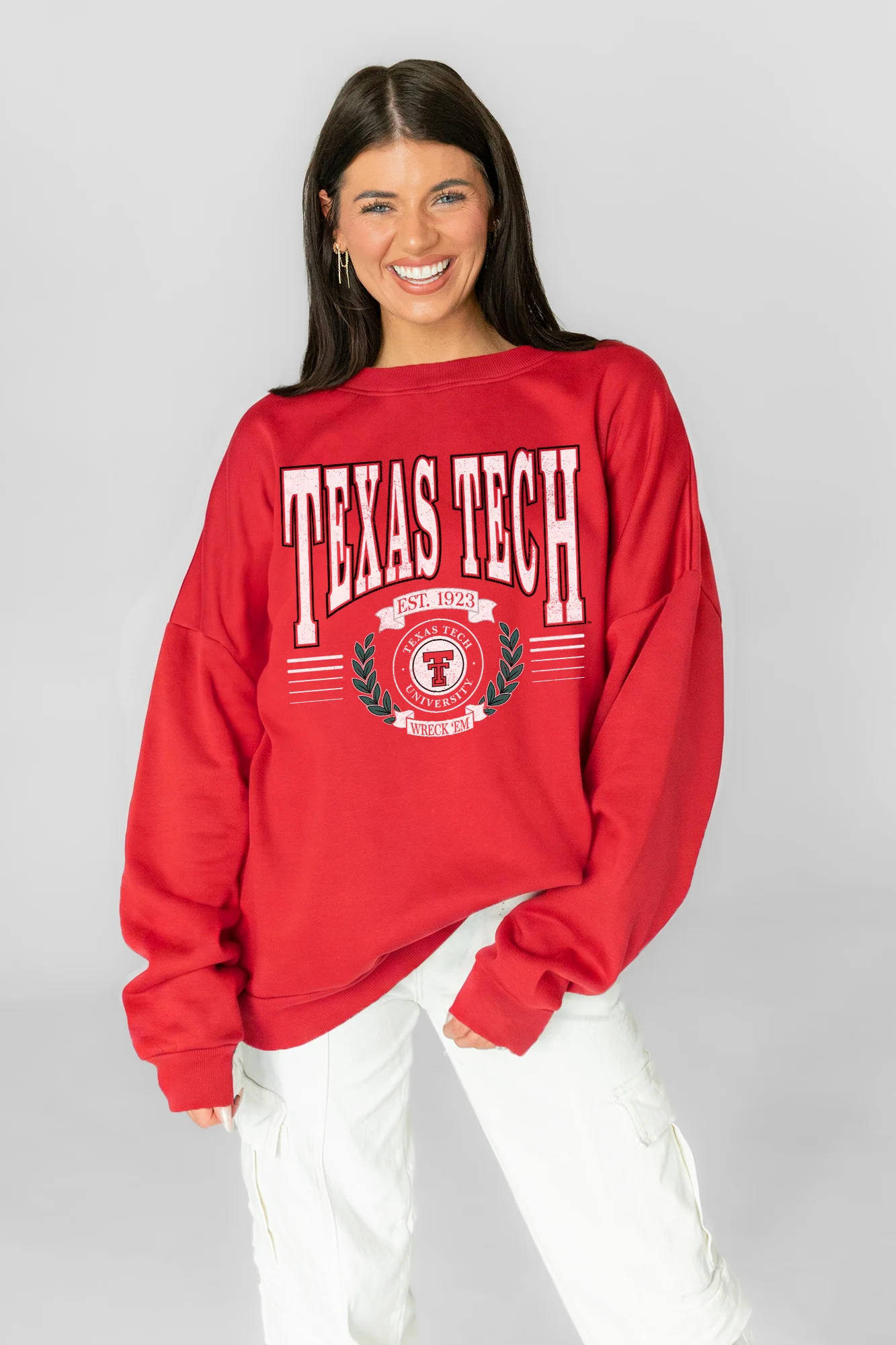 TEXAS TECH RED RAIDERS HONOR BOUND PREMIUM FLEECE CREWNECK PULLOVER