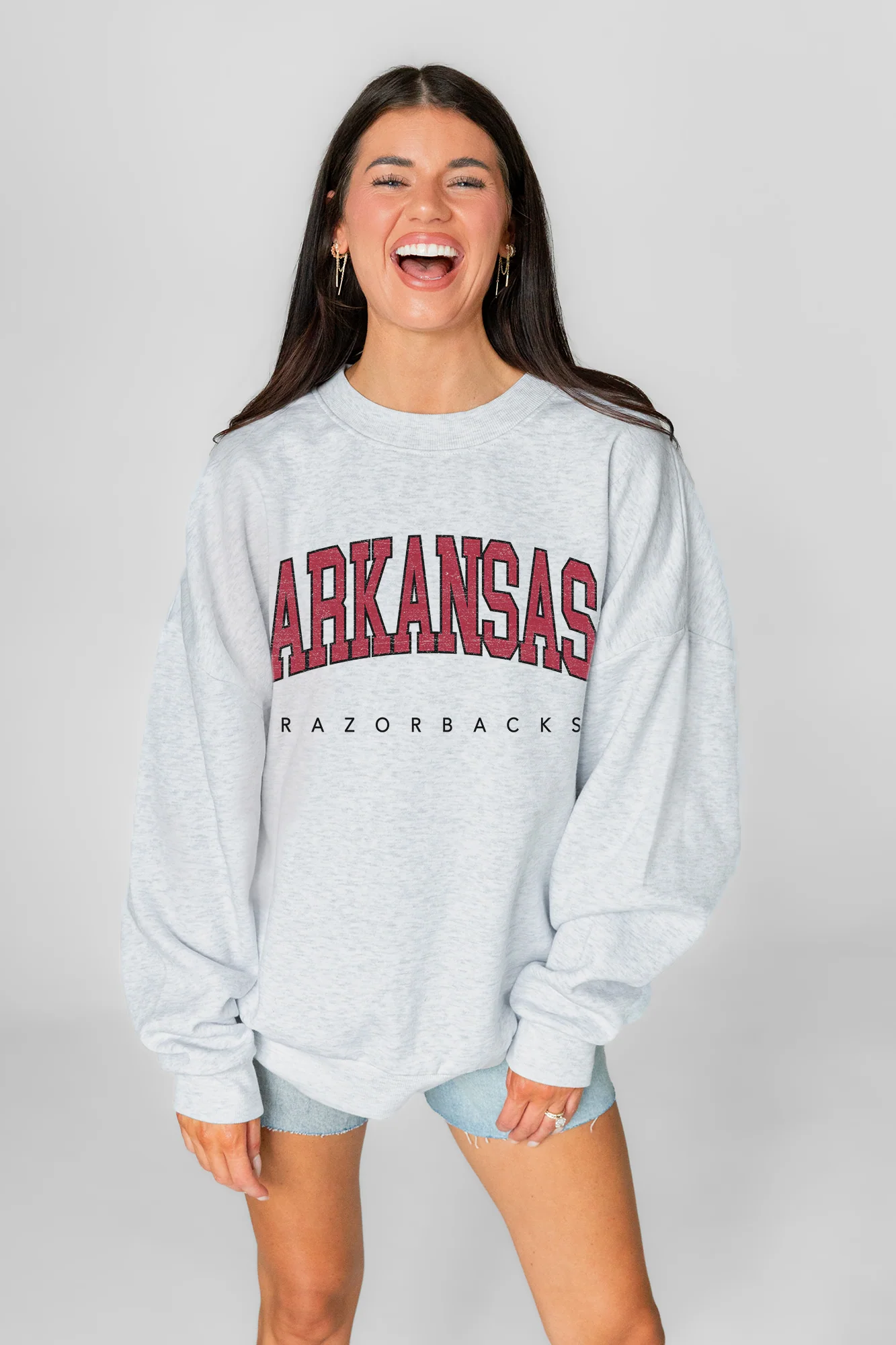 ARKANSAS RAZORBACKS NEXT MOVE PREMIUM FLEECE UNISEX CREWNECK PULLOVER