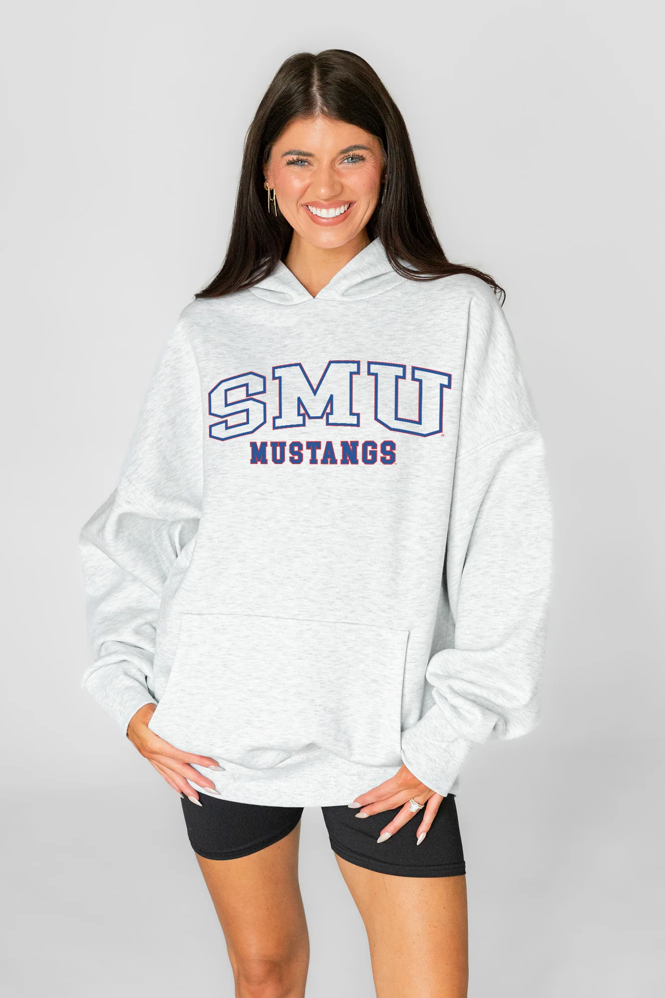 SMU MUSTANGS DAILY GRIND OVERSIZED PREMIUM WEIGHT UNISEX HOODIE