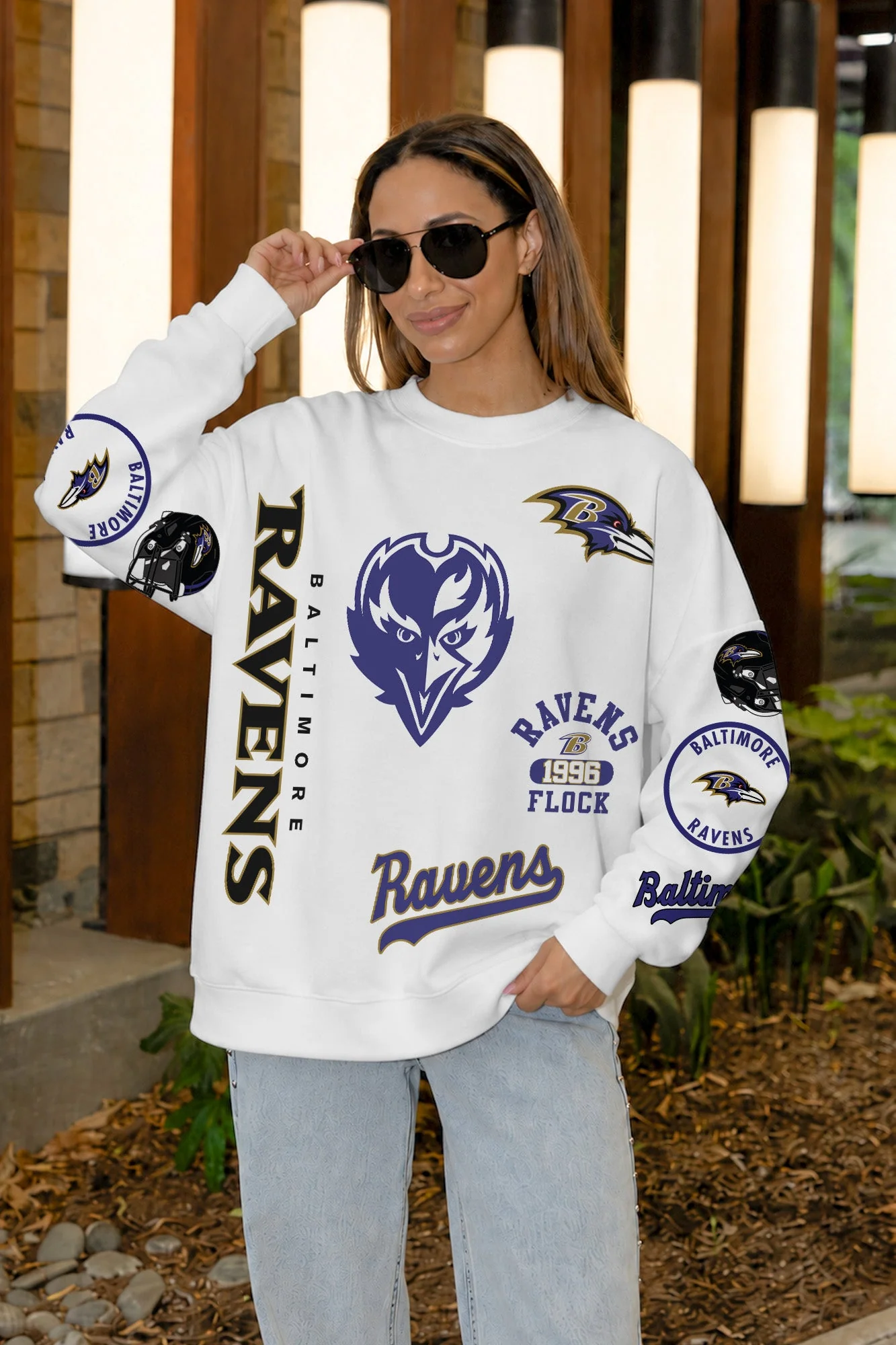 BALTIMORE RAVENS PRIME TIME PREMIUM CREWNECK SWEATSHIRT 2 BALTIMORE RAVENS PRIME TIME PREMIUM CREWNECK SWEATSHIRT