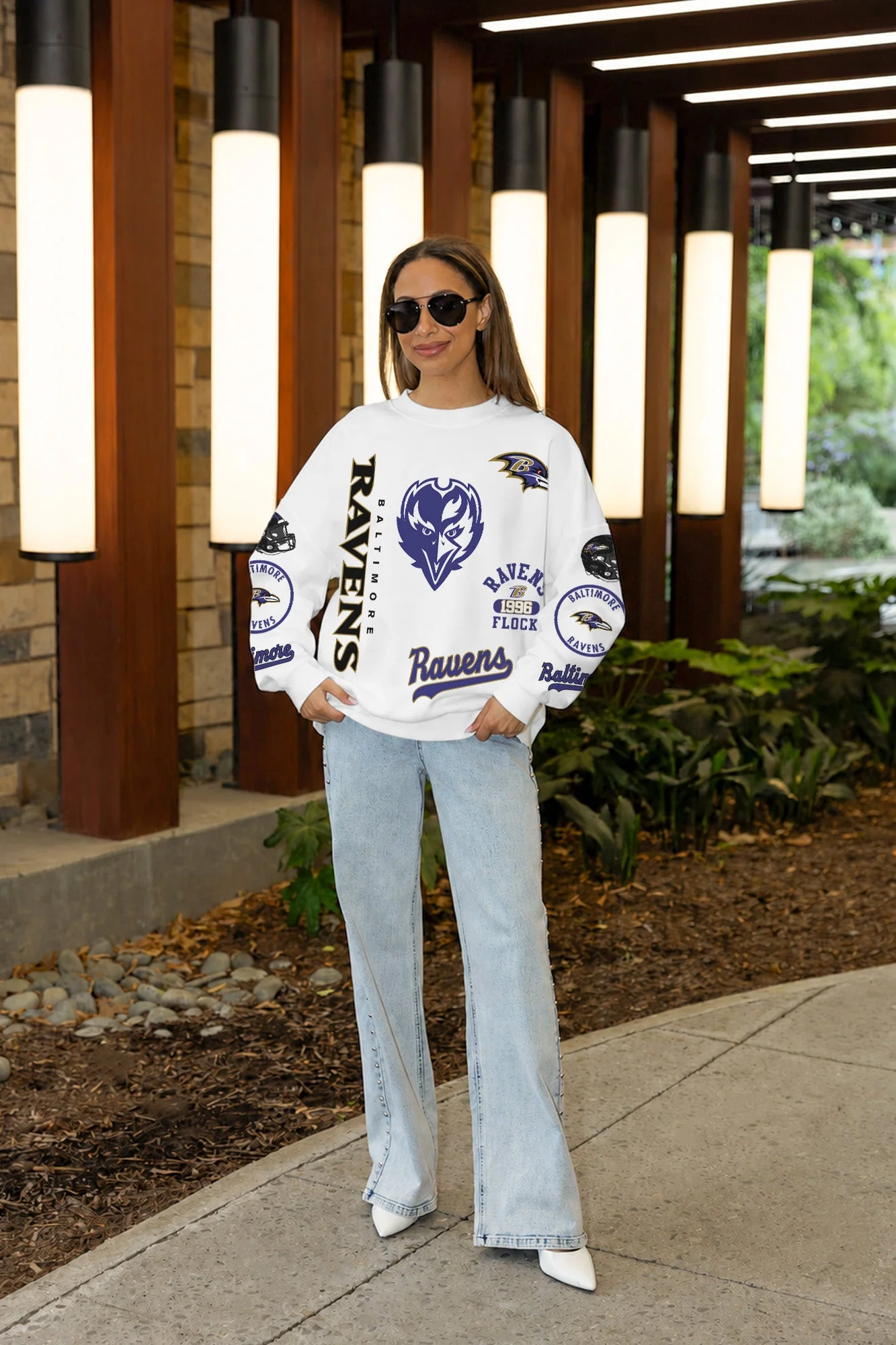 BALTIMORE RAVENS PRIME TIME PREMIUM CREWNECK SWEATSHIRT 3 BALTIMORE RAVENS PRIME TIME PREMIUM CREWNECK SWEATSHIRT
