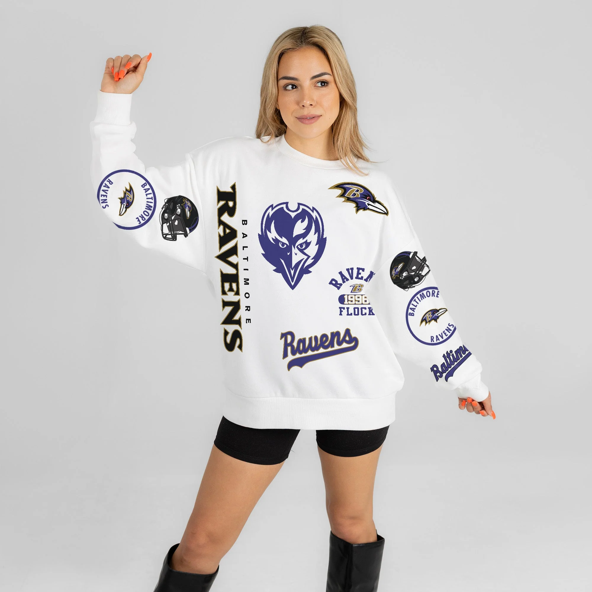 BALTIMORE RAVENS PRIME TIME PREMIUM CREWNECK SWEATSHIRT 5 BALTIMORE RAVENS PRIME TIME PREMIUM CREWNECK SWEATSHIRT