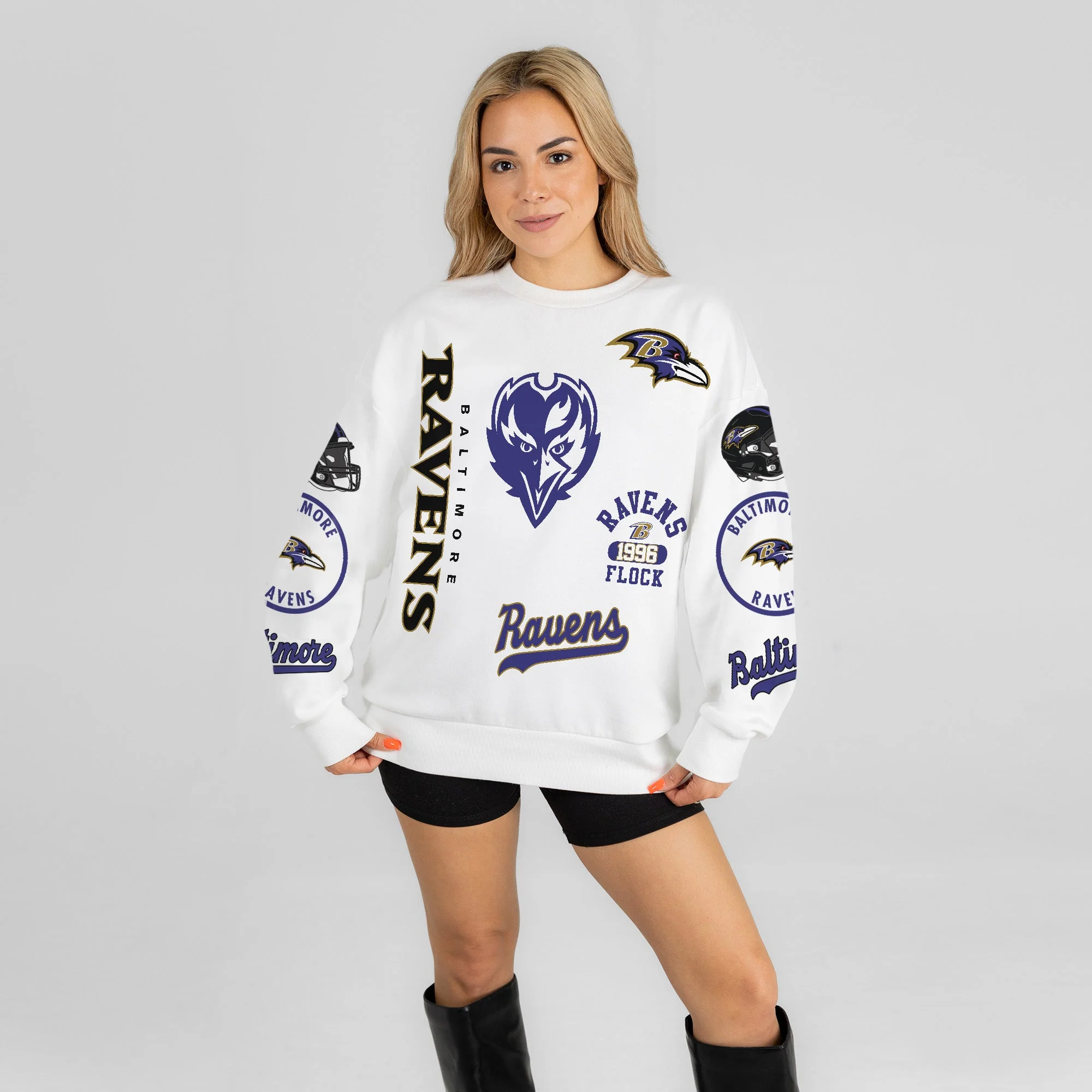 BALTIMORE RAVENS PRIME TIME PREMIUM CREWNECK SWEATSHIRT 8 BALTIMORE RAVENS PRIME TIME PREMIUM CREWNECK SWEATSHIRT