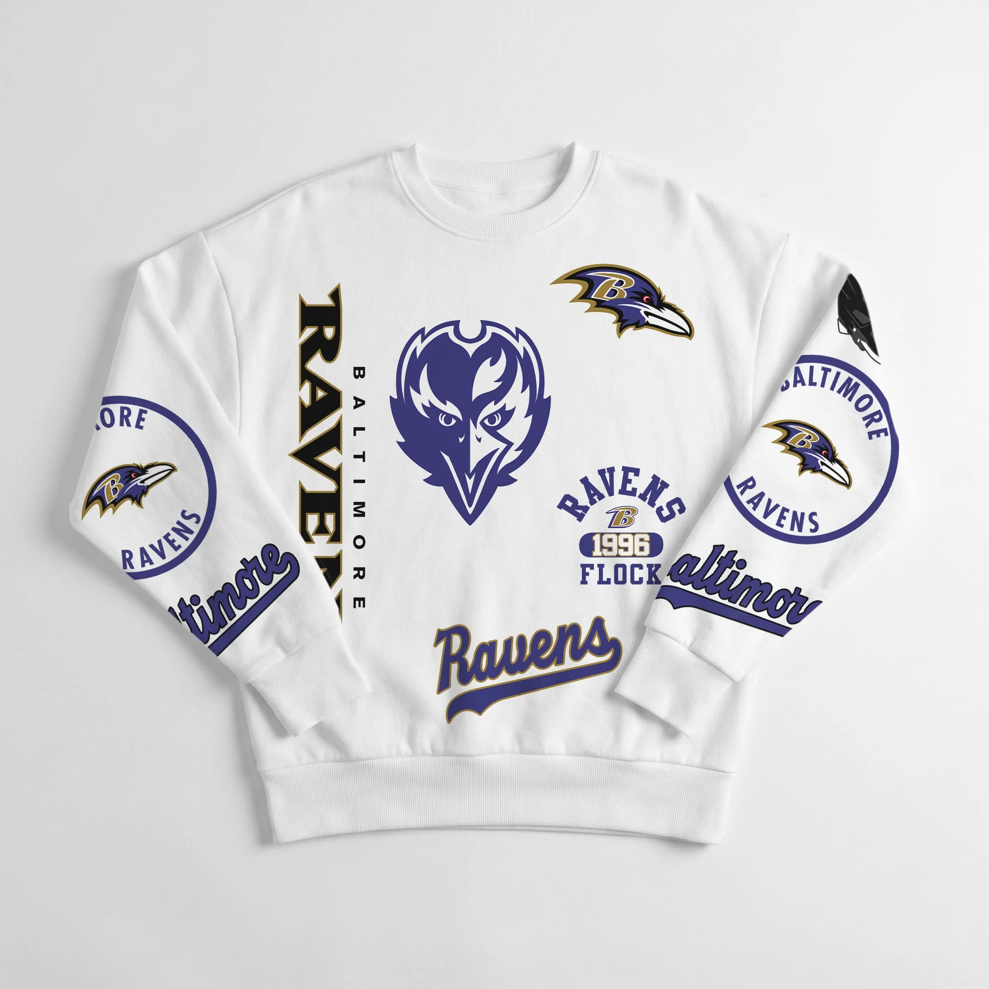 BALTIMORE RAVENS PRIME TIME PREMIUM CREWNECK SWEATSHIRT 9 BALTIMORE RAVENS PRIME TIME PREMIUM CREWNECK SWEATSHIRT