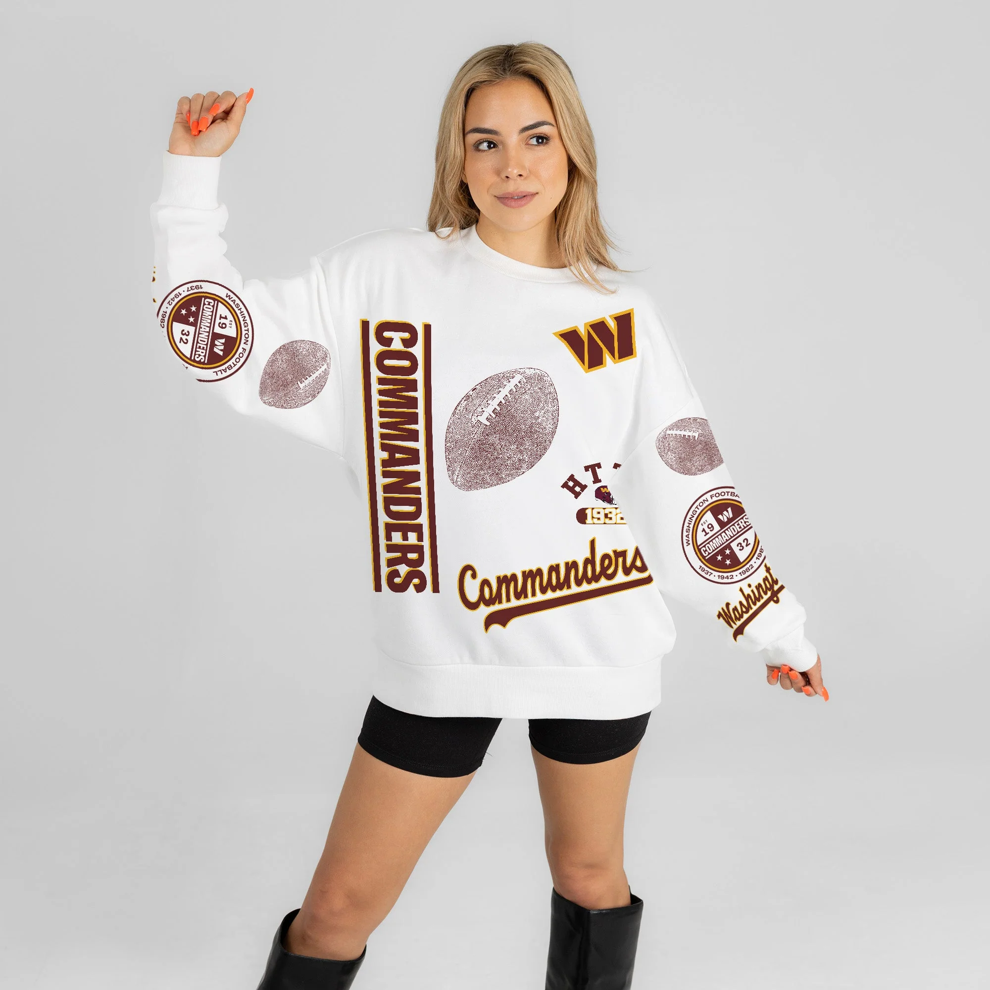 WASHINGTON COMMANDERS PRIME TIME PREMIUM CREWNECK SWEATSHIRT 5 WASHINGTON COMMANDERS PRIME TIME PREMIUM CREWNECK SWEATSHIRT