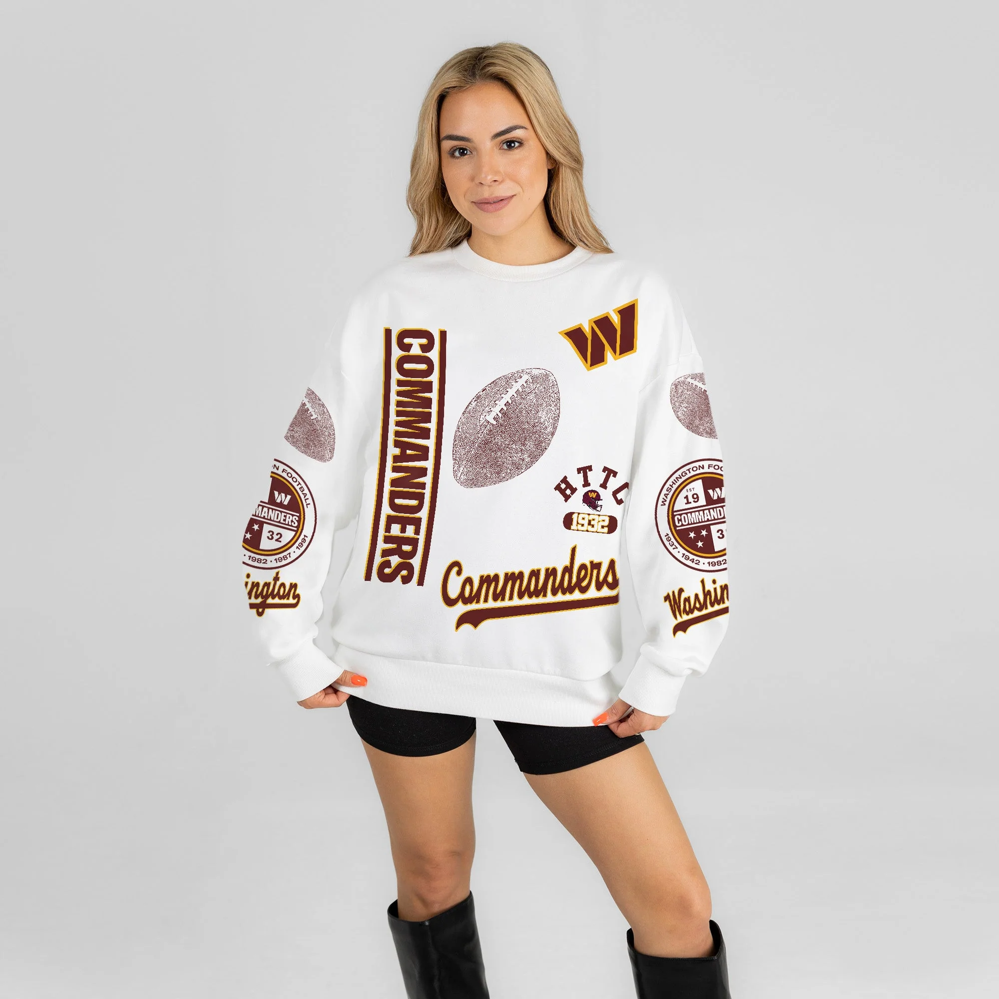 WASHINGTON COMMANDERS PRIME TIME PREMIUM CREWNECK SWEATSHIRT 8 WASHINGTON COMMANDERS PRIME TIME PREMIUM CREWNECK SWEATSHIRT
