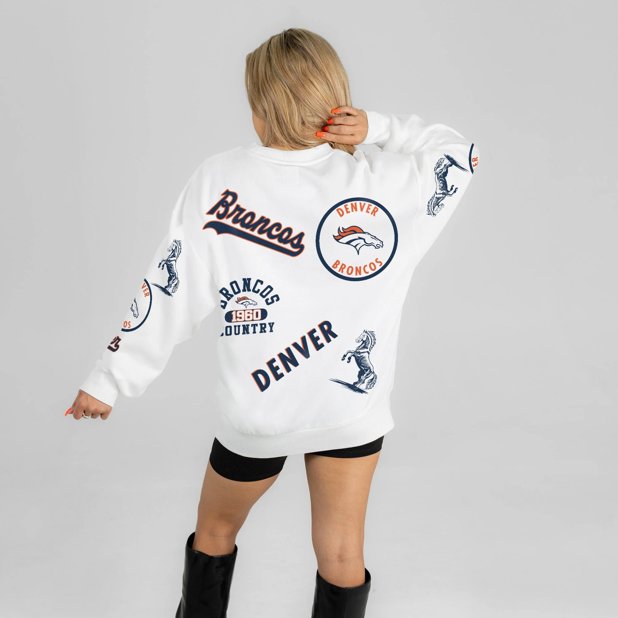 DENVER BRONCOS PRIME TIME PREMIUM CREWNECK SWEATSHIRT 6 DENVER BRONCOS PRIME TIME PREMIUM CREWNECK SWEATSHIRT