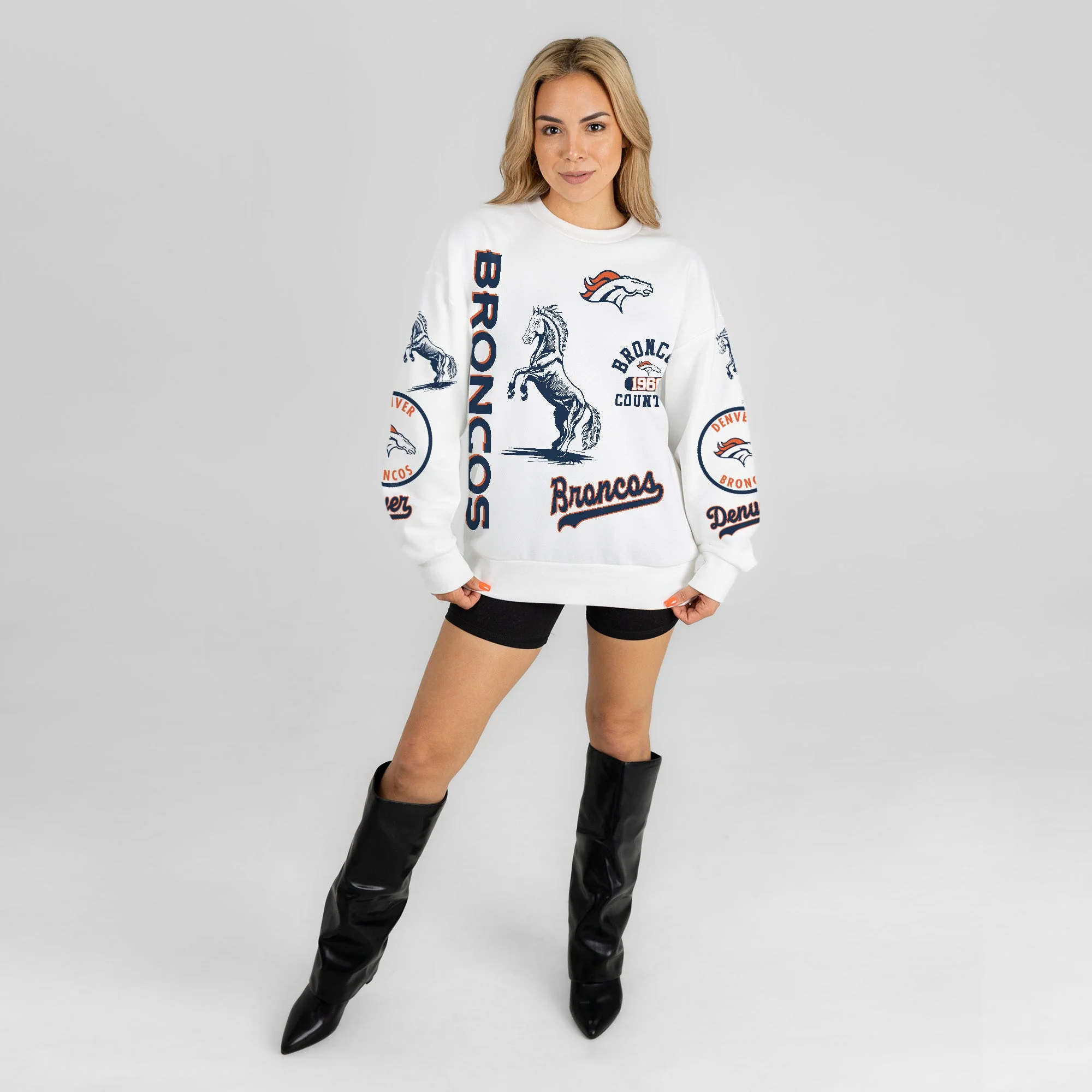 DENVER BRONCOS PRIME TIME PREMIUM CREWNECK SWEATSHIRT 7 DENVER BRONCOS PRIME TIME PREMIUM CREWNECK SWEATSHIRT