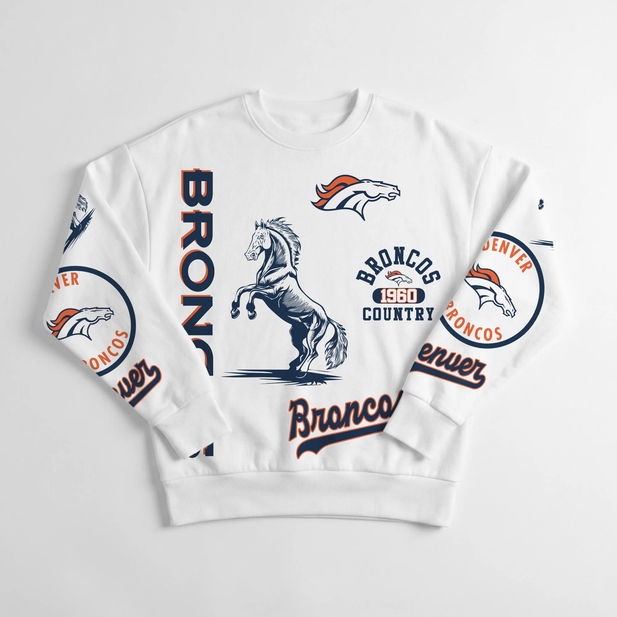 DENVER BRONCOS PRIME TIME PREMIUM CREWNECK SWEATSHIRT 9 DENVER BRONCOS PRIME TIME PREMIUM CREWNECK SWEATSHIRT