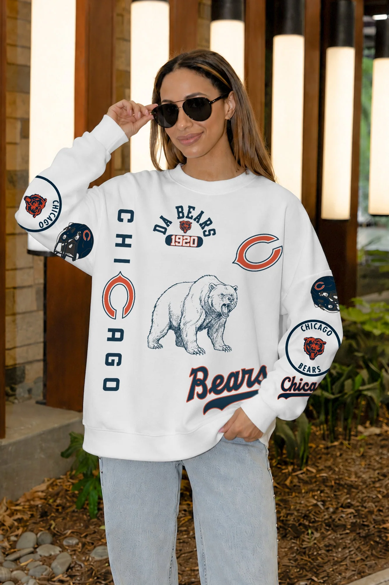 CHICAGO BEARS PRIME TIME PREMIUM CREWNECK SWEATSHIRT 2 CHICAGO BEARS PRIME TIME PREMIUM CREWNECK SWEATSHIRT