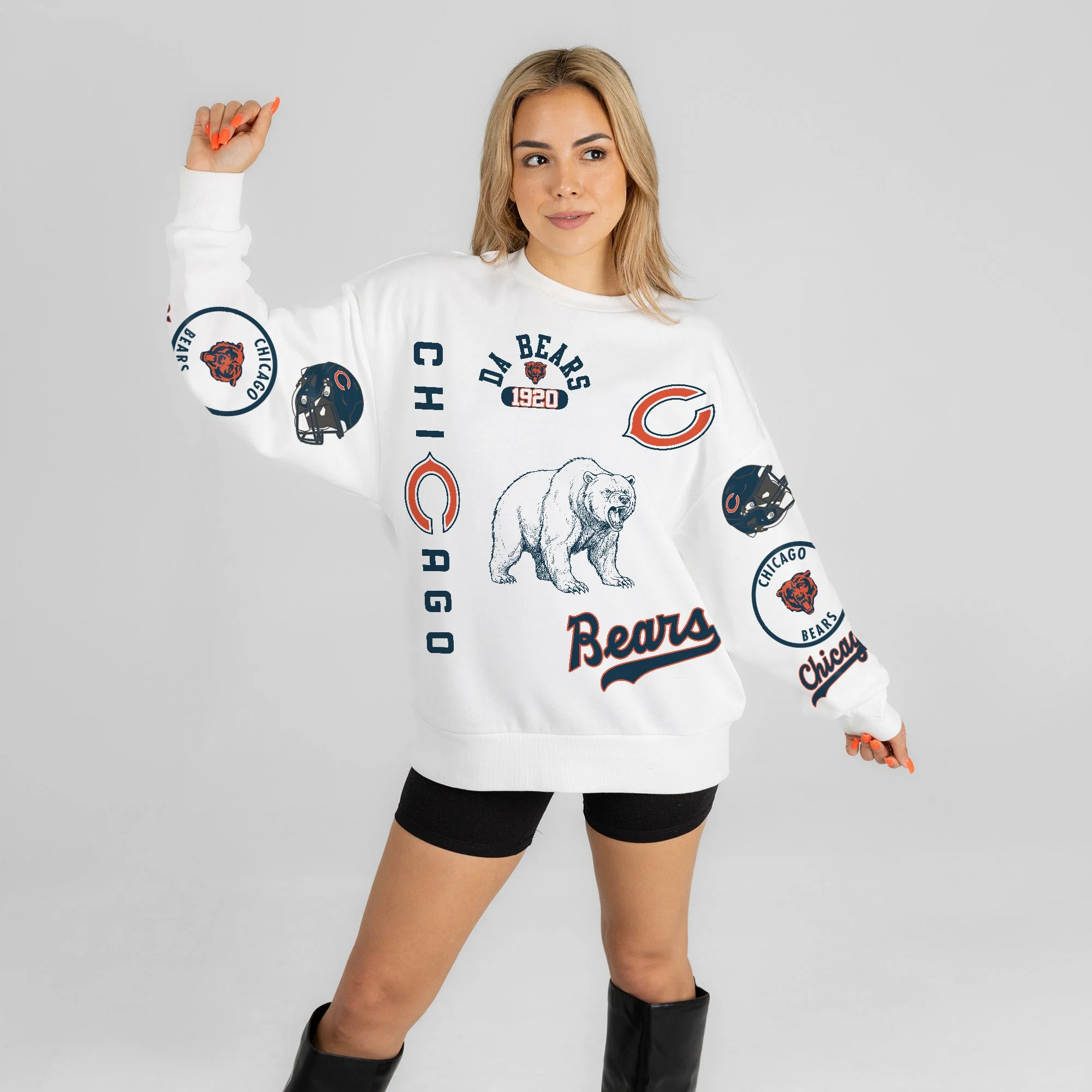CHICAGO BEARS PRIME TIME PREMIUM CREWNECK SWEATSHIRT 5 CHICAGO BEARS PRIME TIME PREMIUM CREWNECK SWEATSHIRT