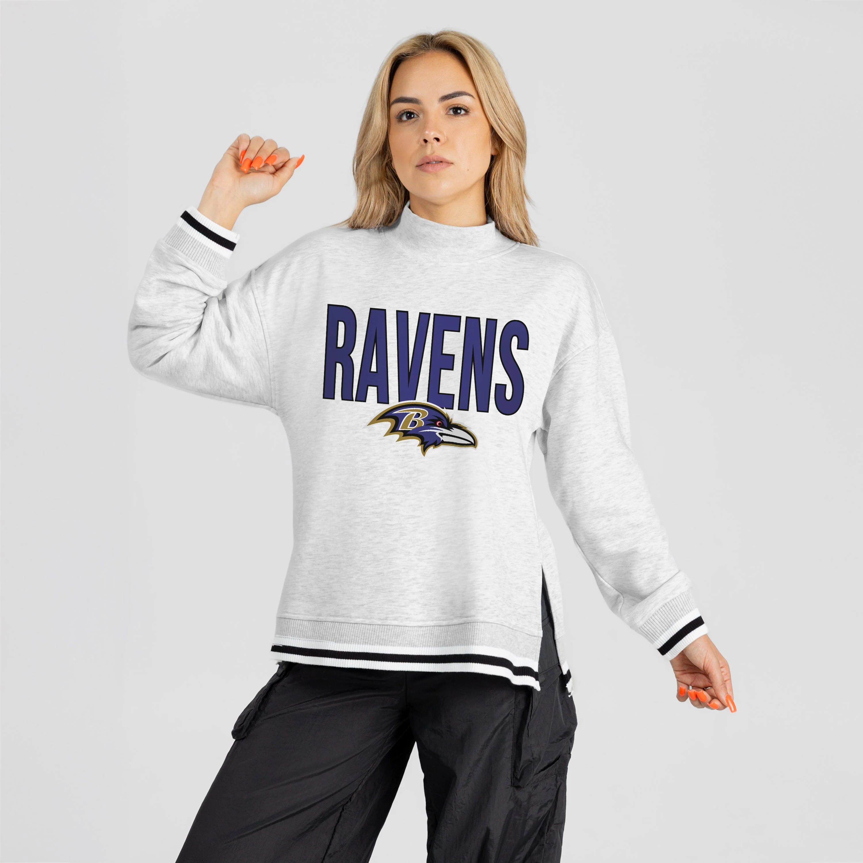 BALTIMORE RAVENS RALLY POINT CONTRAST MOCKNECK PULLOVER 4 BALTIMORE RAVENS RALLY POINT CONTRAST MOCKNECK PULLOVER