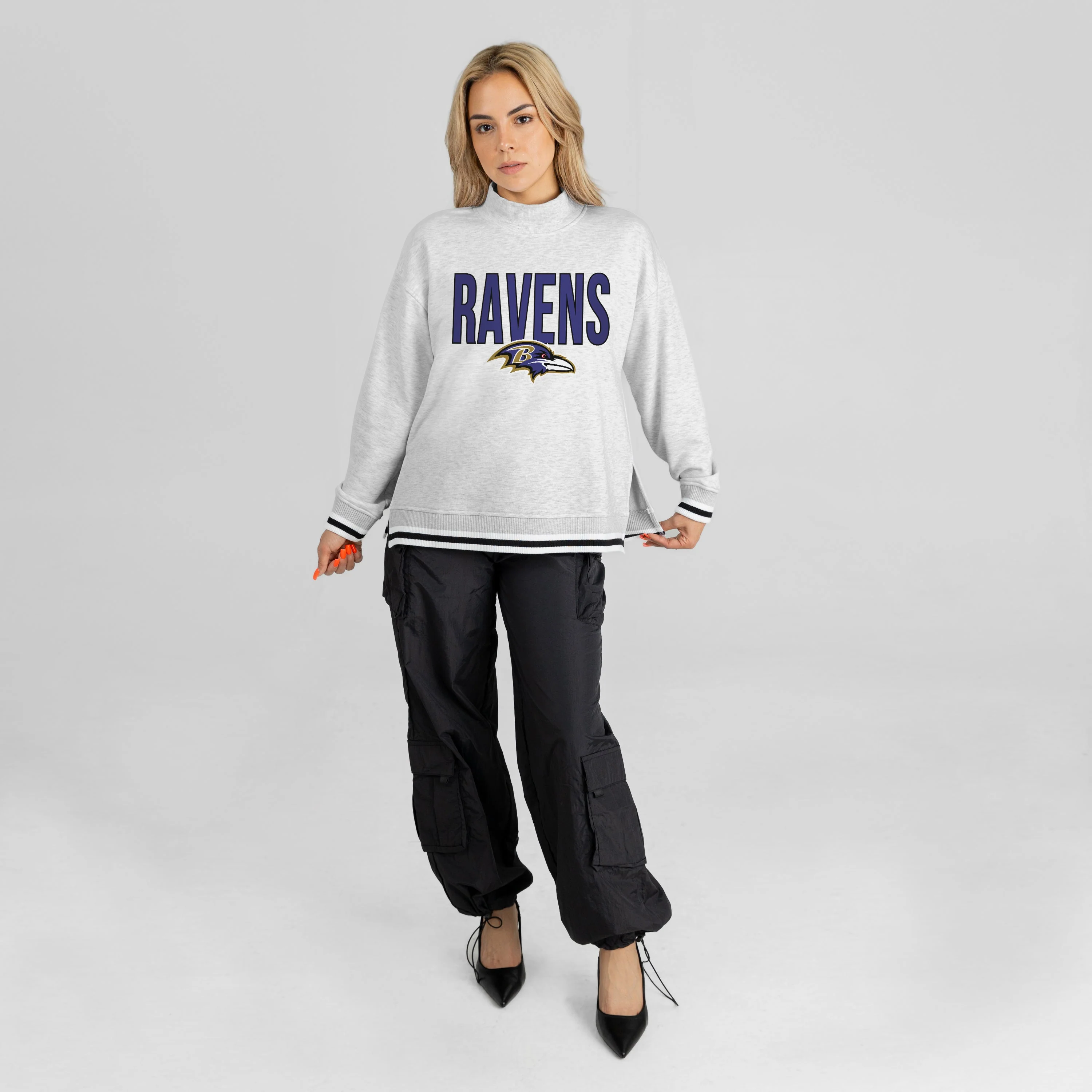 BALTIMORE RAVENS RALLY POINT CONTRAST MOCKNECK PULLOVER 6 BALTIMORE RAVENS RALLY POINT CONTRAST MOCKNECK PULLOVER