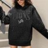 DETROIT LIONS SUNDAY LIGHTS RHINESTONE HOODIE