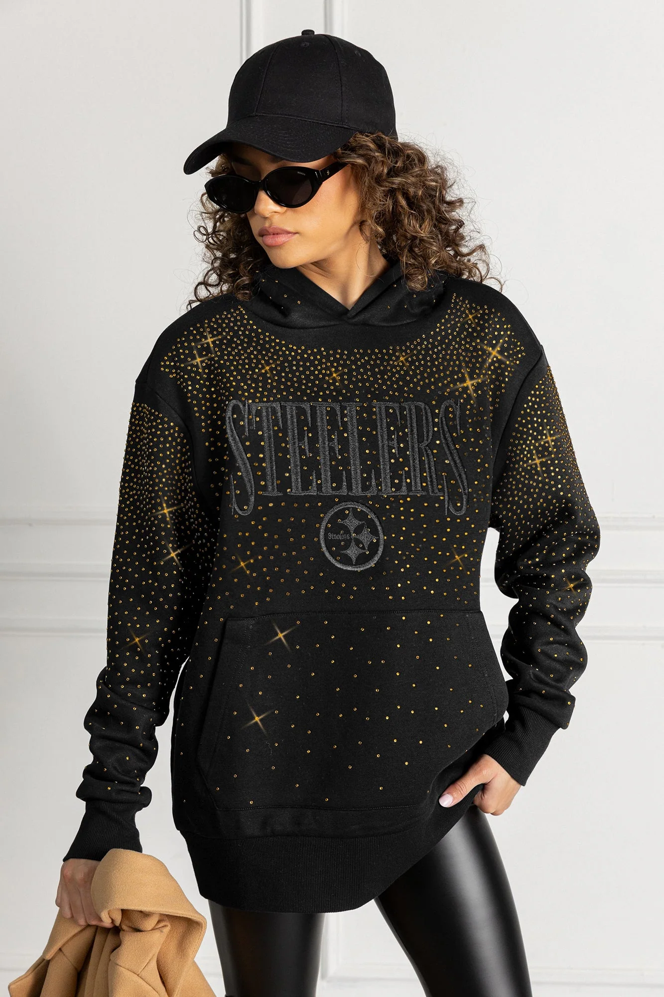 PITTSBURGH STEELERS SUNDAY LIGHTS RHINESTONE HOODIE