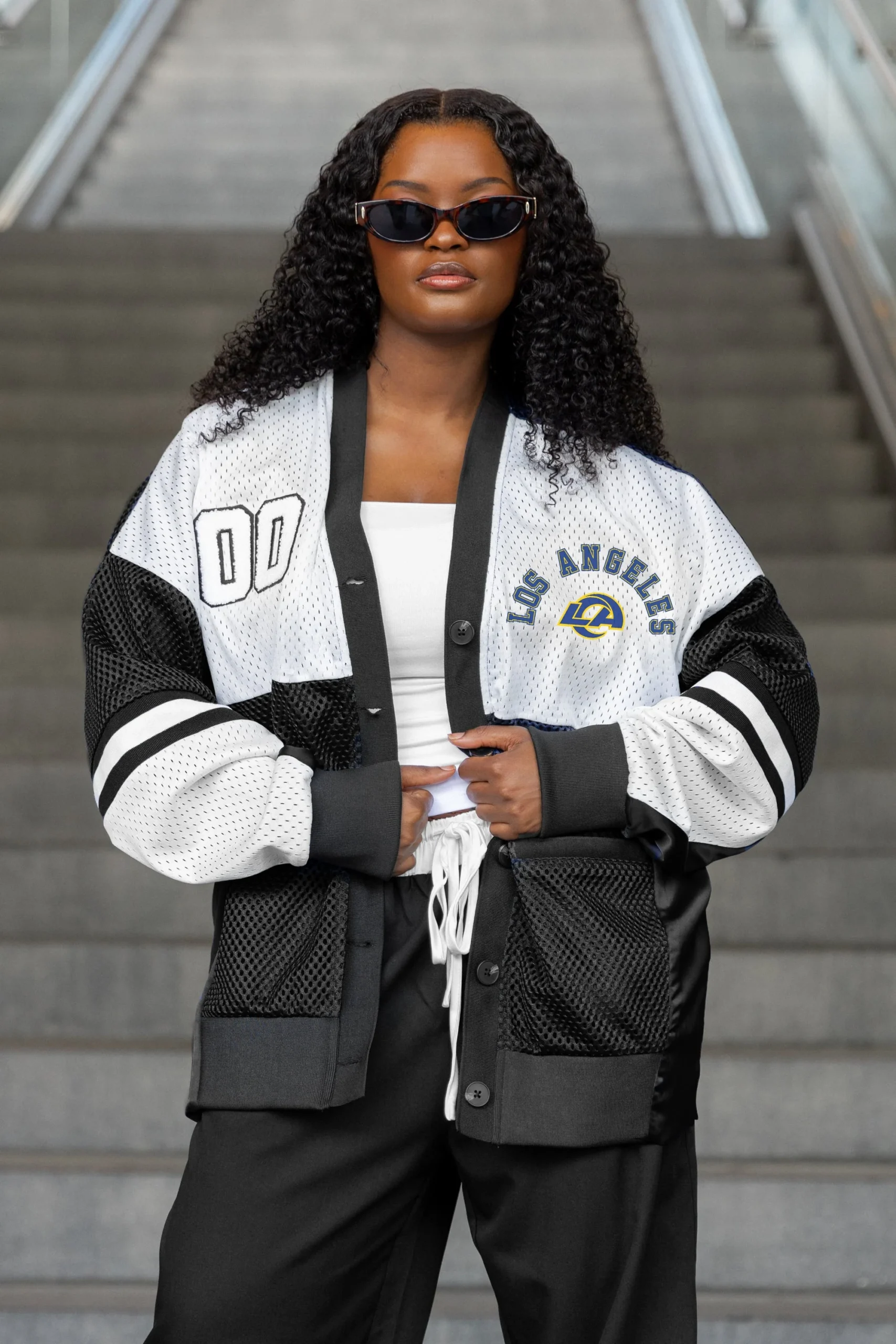 LOS ANGELES RAMS MVP ERA CONTRAST MESH CARDIGAN