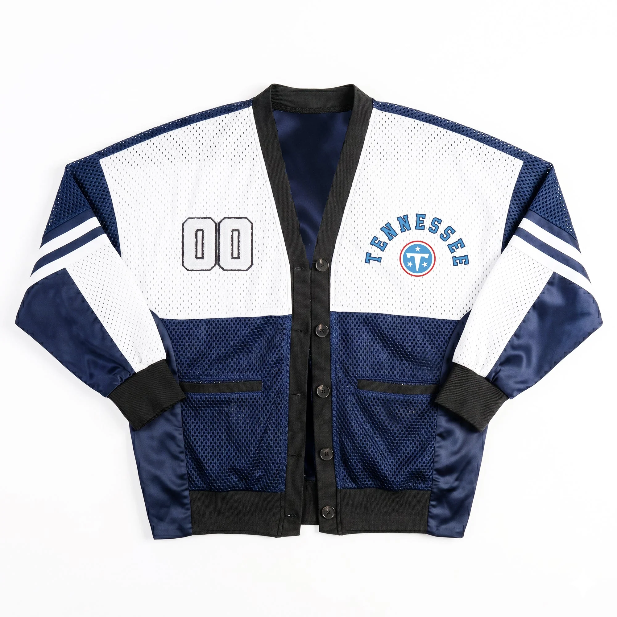 TENNESSEE TITANS MVP ERA CONTRAST MESH CARDIGAN 12 TENNESSEE TITANS MVP ERA CONTRAST MESH CARDIGAN