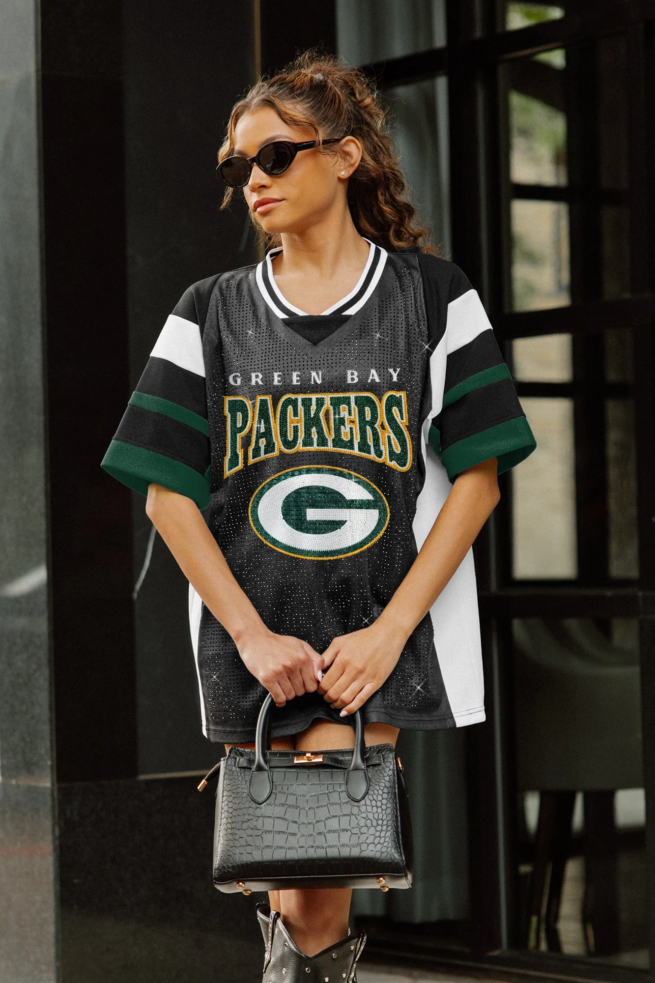 GREEN BAY PACKERS AMPED UP RHINESTONE FASHION TOP 11 GREEN BAY PACKERS AMPED UP RHINESTONE FASHION TOP