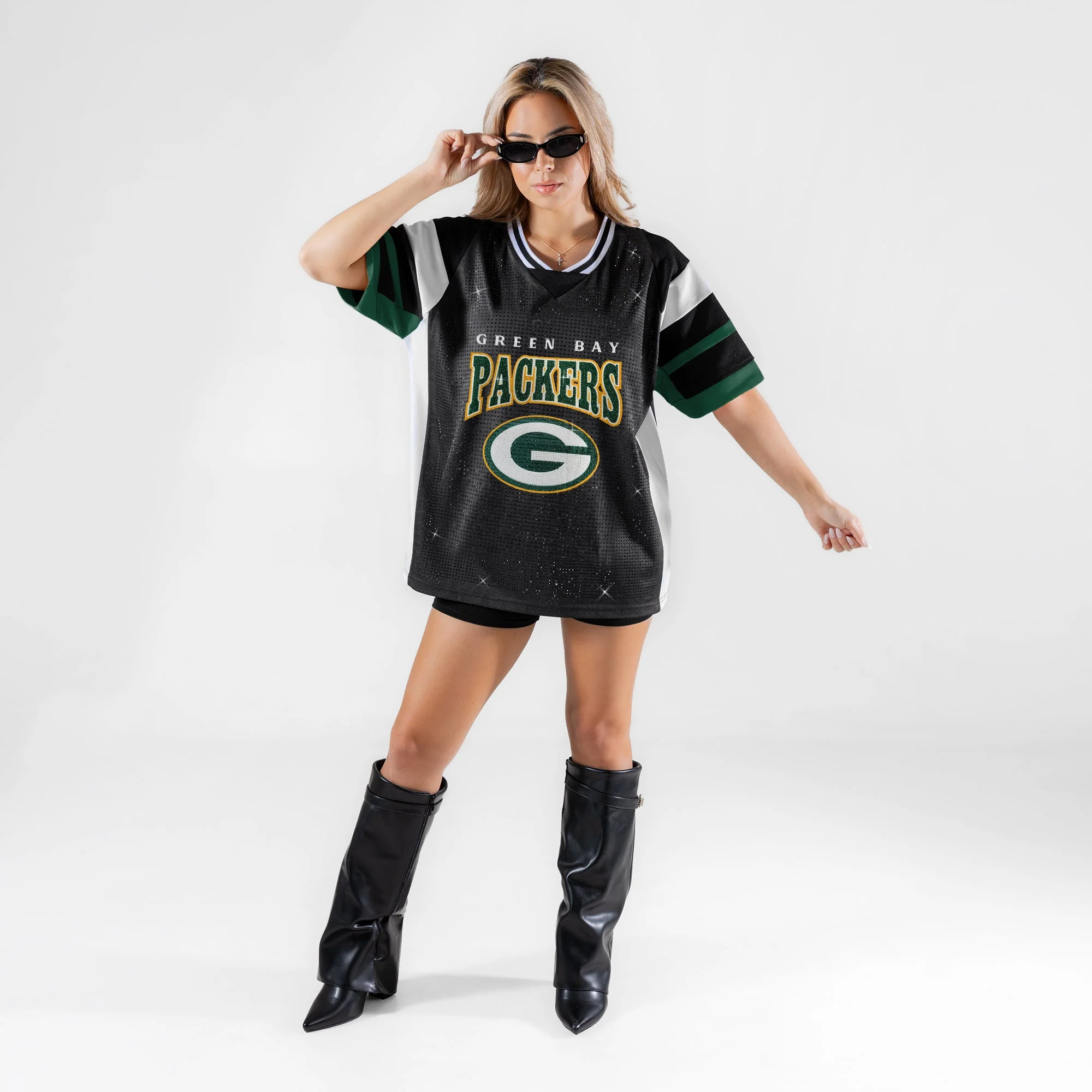 GREEN BAY PACKERS AMPED UP RHINESTONE FASHION TOP 8 GREEN BAY PACKERS AMPED UP RHINESTONE FASHION TOP