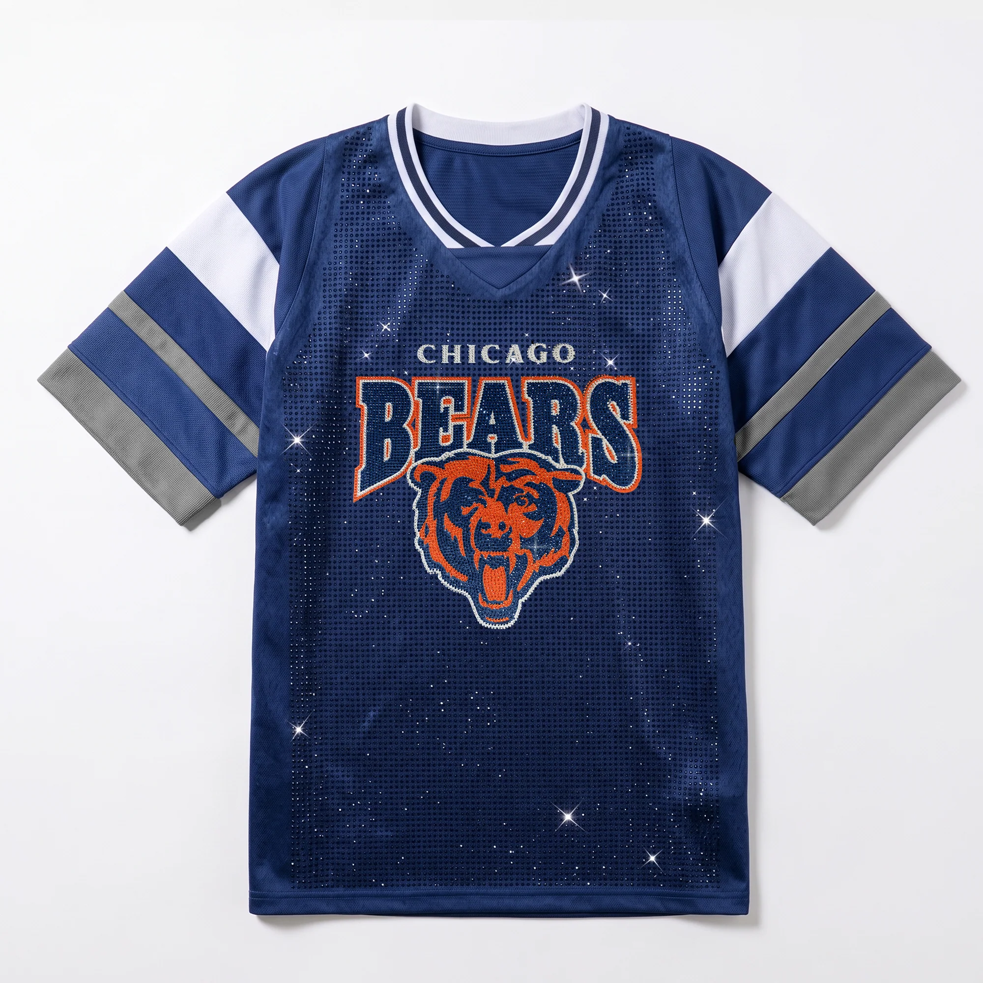 CHICAGO BEARS AMPED UP RHINESTONE FASHION TOP 10 CHICAGO BEARS AMPED UP RHINESTONE FASHION TOP