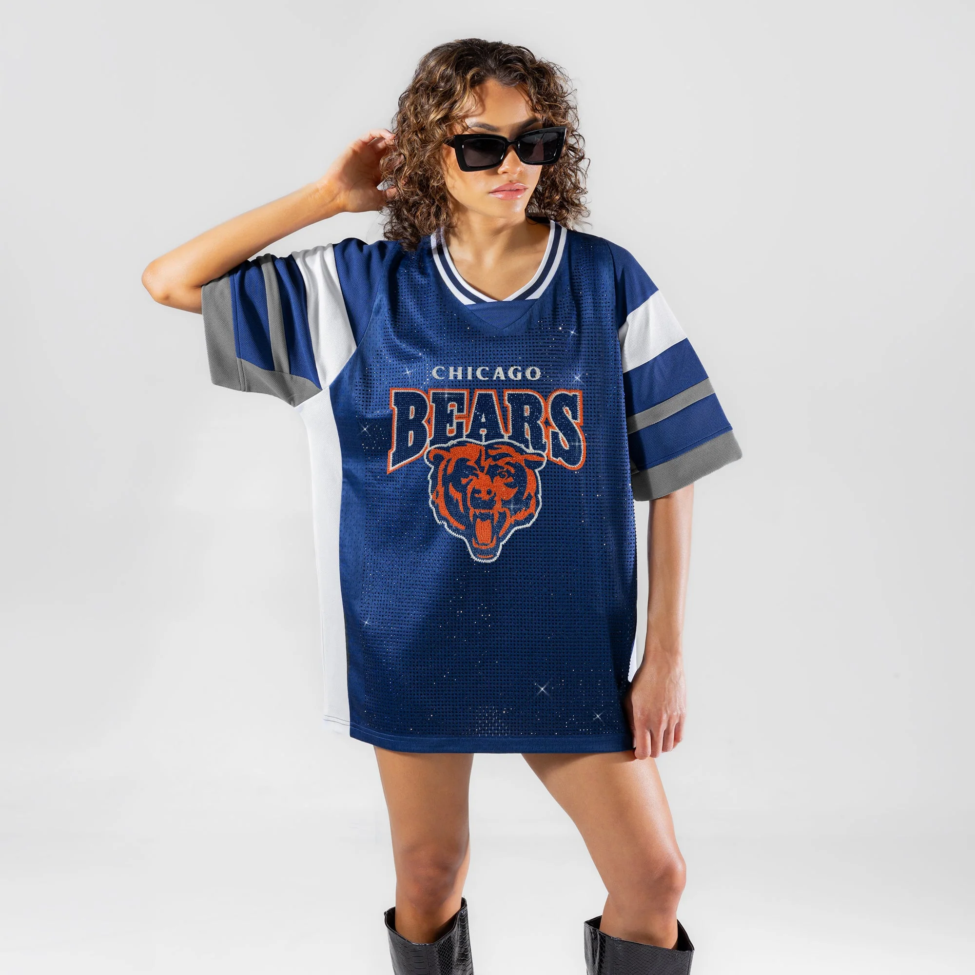 CHICAGO BEARS AMPED UP RHINESTONE FASHION TOP 5 CHICAGO BEARS AMPED UP RHINESTONE FASHION TOP