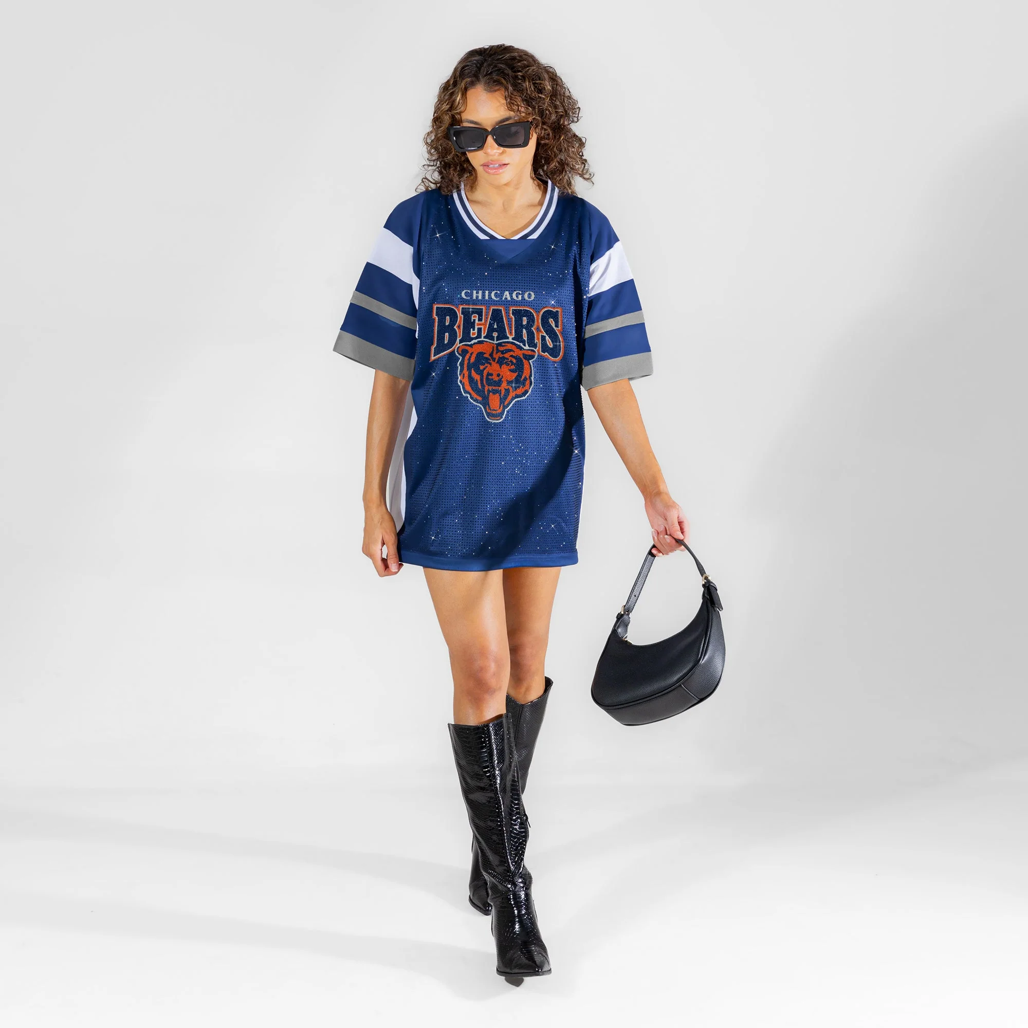CHICAGO BEARS AMPED UP RHINESTONE FASHION TOP 7 CHICAGO BEARS AMPED UP RHINESTONE FASHION TOP