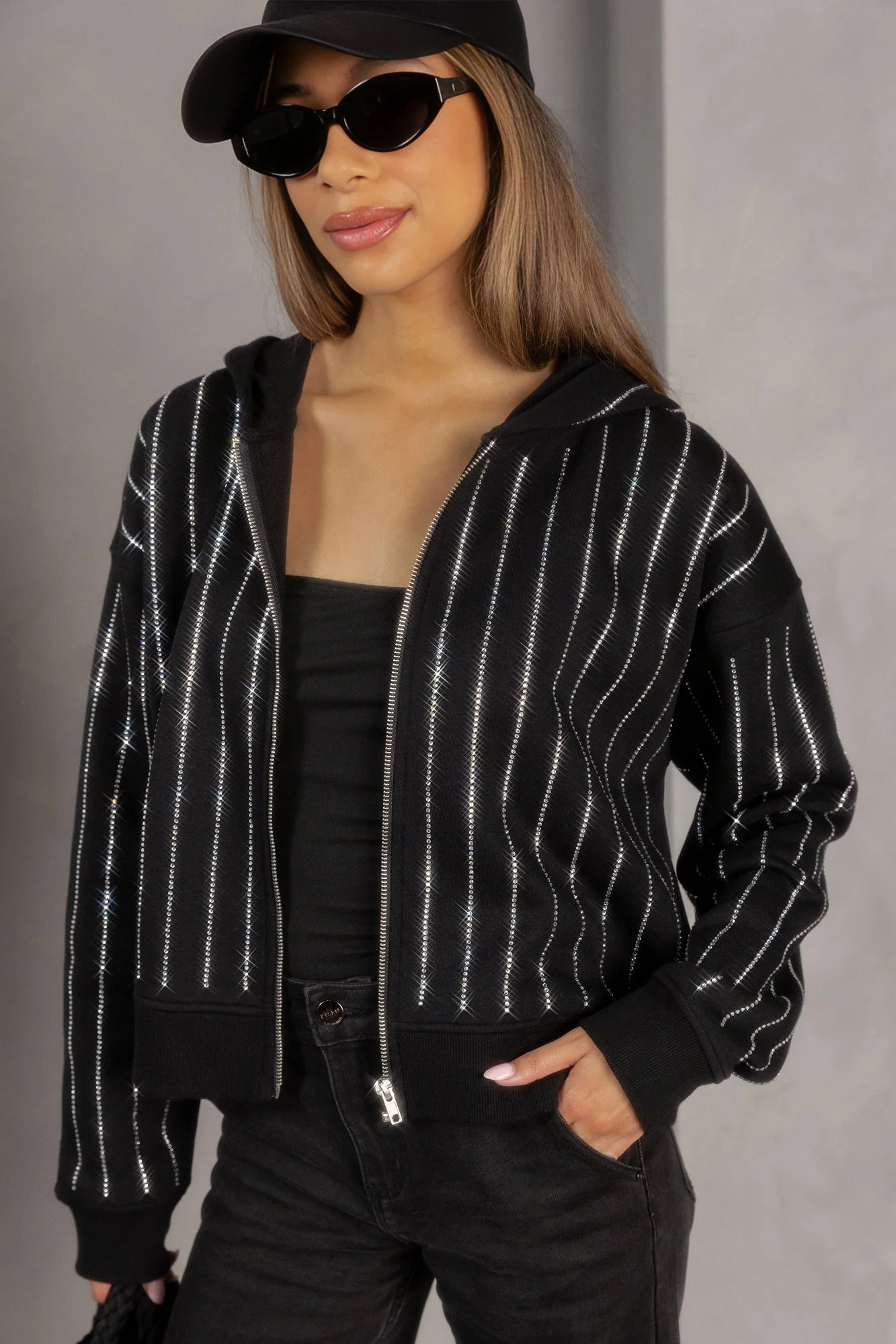 ARIZONA CARDINALS EYES ON THE PRIZE RHINESTUD STRIPE ZIP HOODIE 3 ARIZONA CARDINALS EYES ON THE PRIZE RHINESTUD STRIPE ZIP HOODIE