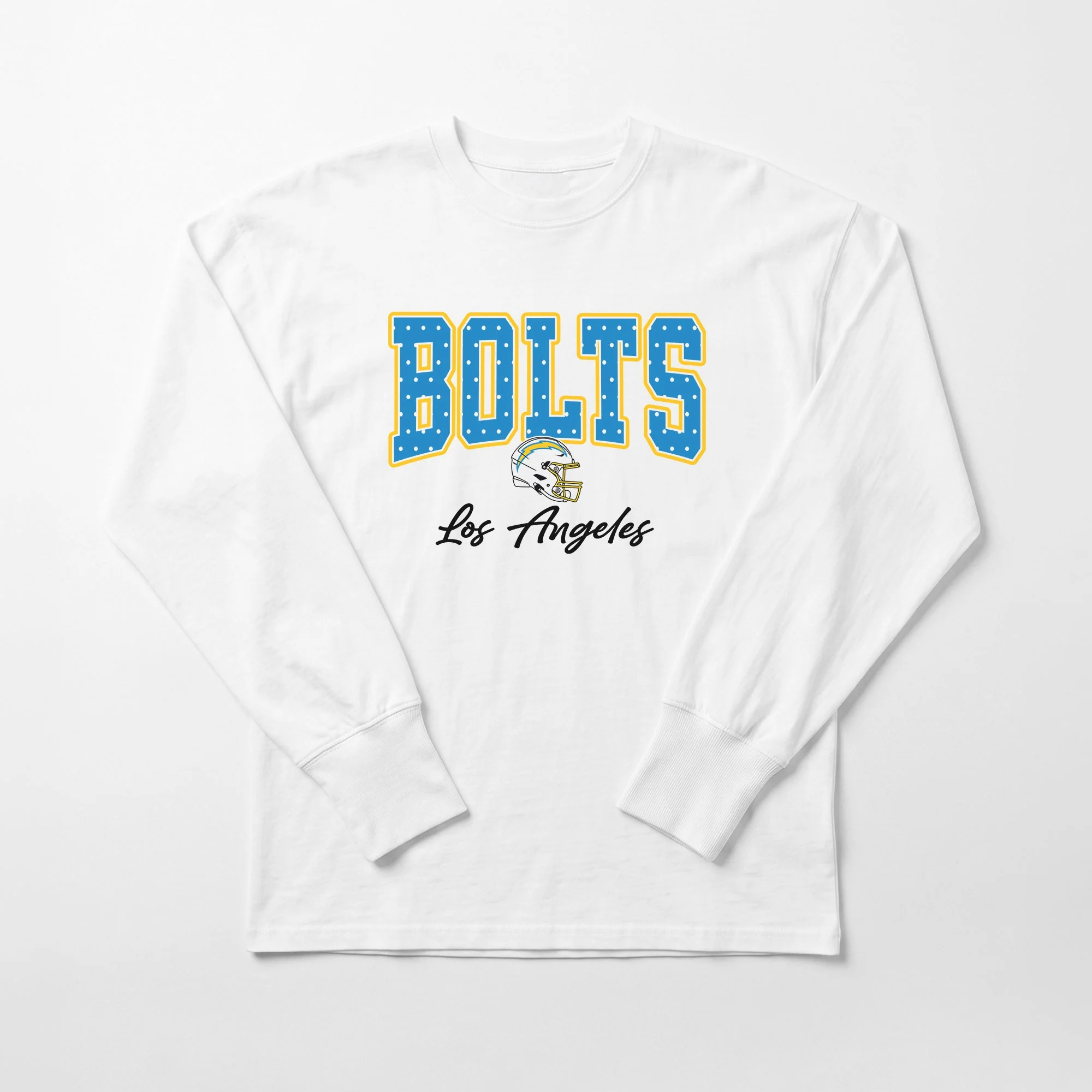 LOS ANGELES CHARGERS SWEET SPOT OVERSIZED LONG SLEEVE TEE 6 LOS ANGELES CHARGERS SWEET SPOT OVERSIZED LONG SLEEVE TEE