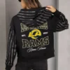 LOS ANGELES RAMS EYES ON THE PRIZE RHINESTUD STRIPE ZIP HOODIE 20 LOS ANGELES RAMS EYES ON THE PRIZE RHINESTUD STRIPE ZIP HOODIE