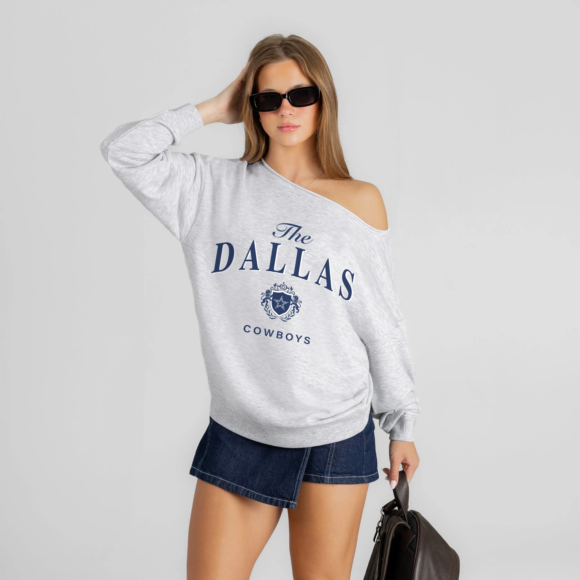 DALLAS COWBOYS OFFSIDES ENERGY RELAXED OFF-SHOULDER TOP 5 DALLAS COWBOYS OFFSIDES ENERGY RELAXED OFF-SHOULDER TOP