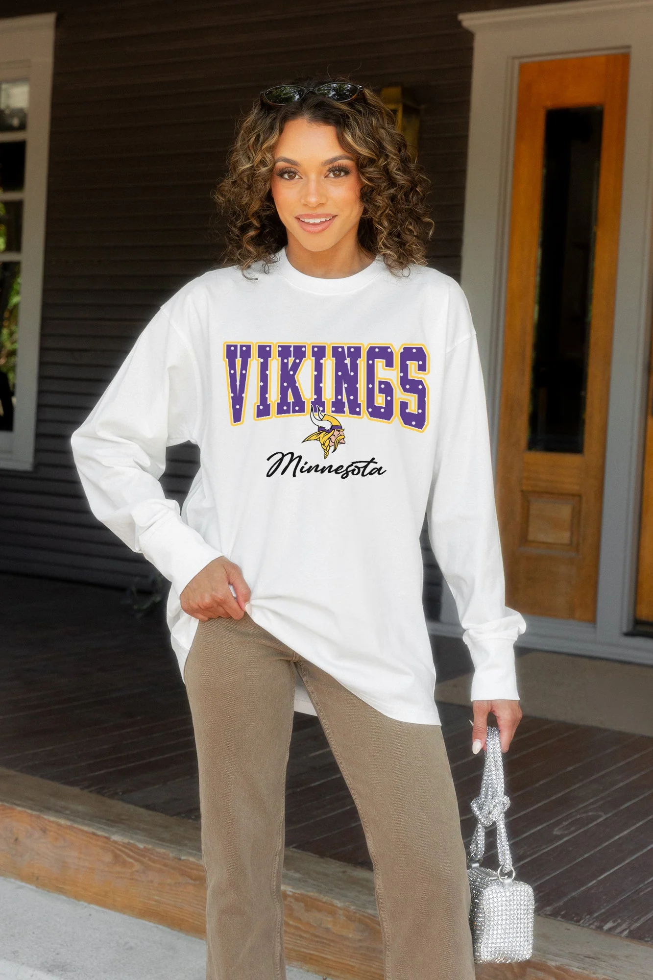 MINNESOTA VIKINGS SWEET SPOT OVERSIZED LONG SLEEVE TEE
