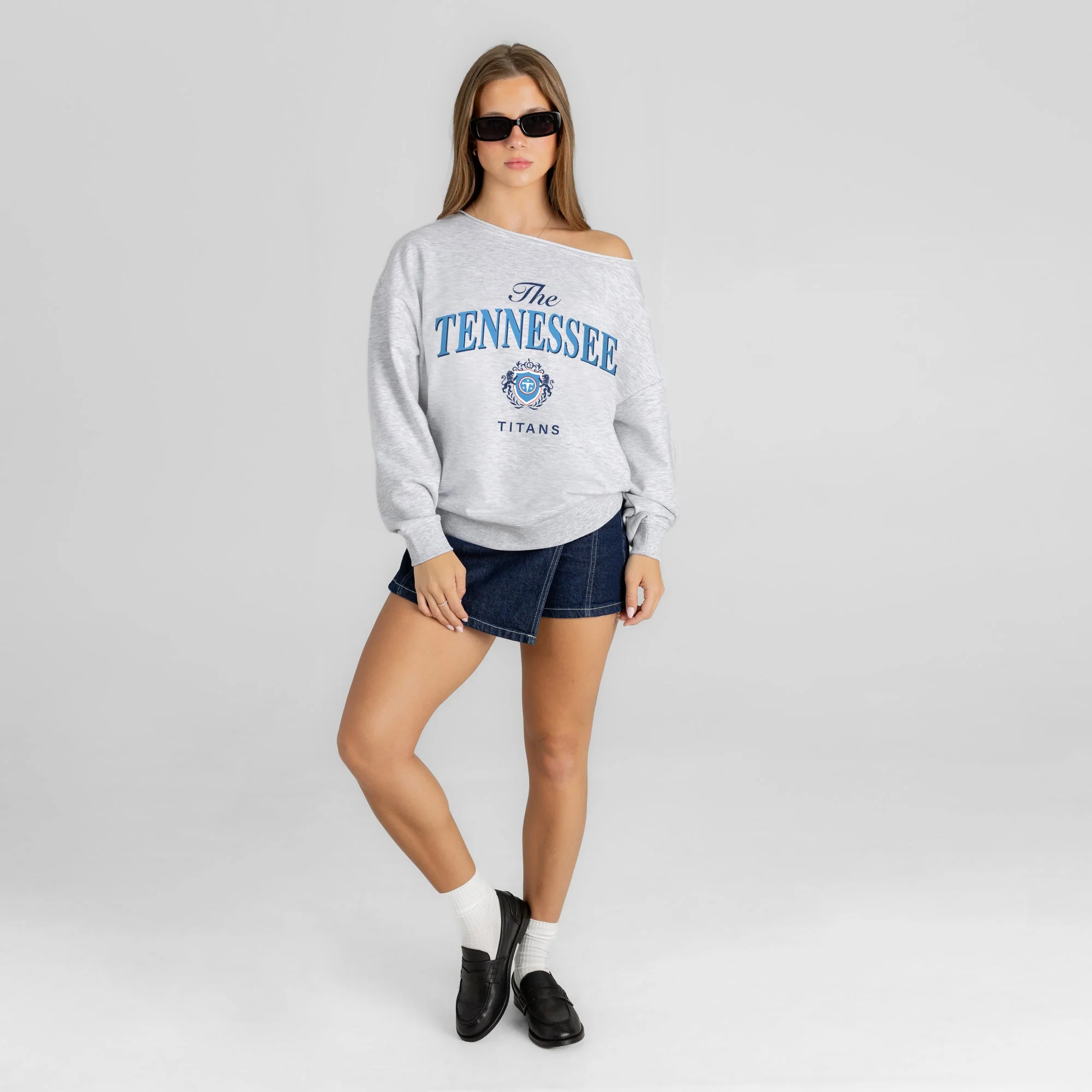 TENNESSEE TITANS OFFSIDES ENERGY RELAXED OFF-SHOULDER TOP 7 TENNESSEE TITANS OFFSIDES ENERGY RELAXED OFF-SHOULDER TOP