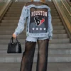 HOUSTON TEXANS RULE BREAKER DISTRESSED MESH DENIM JACKET