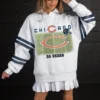 CHICAGO BEARS OFF THE GRID STRIPE SLEEVE CREWNECK SWEATSHIRT 21 CHICAGO BEARS OFF THE GRID STRIPE SLEEVE CREWNECK SWEATSHIRT